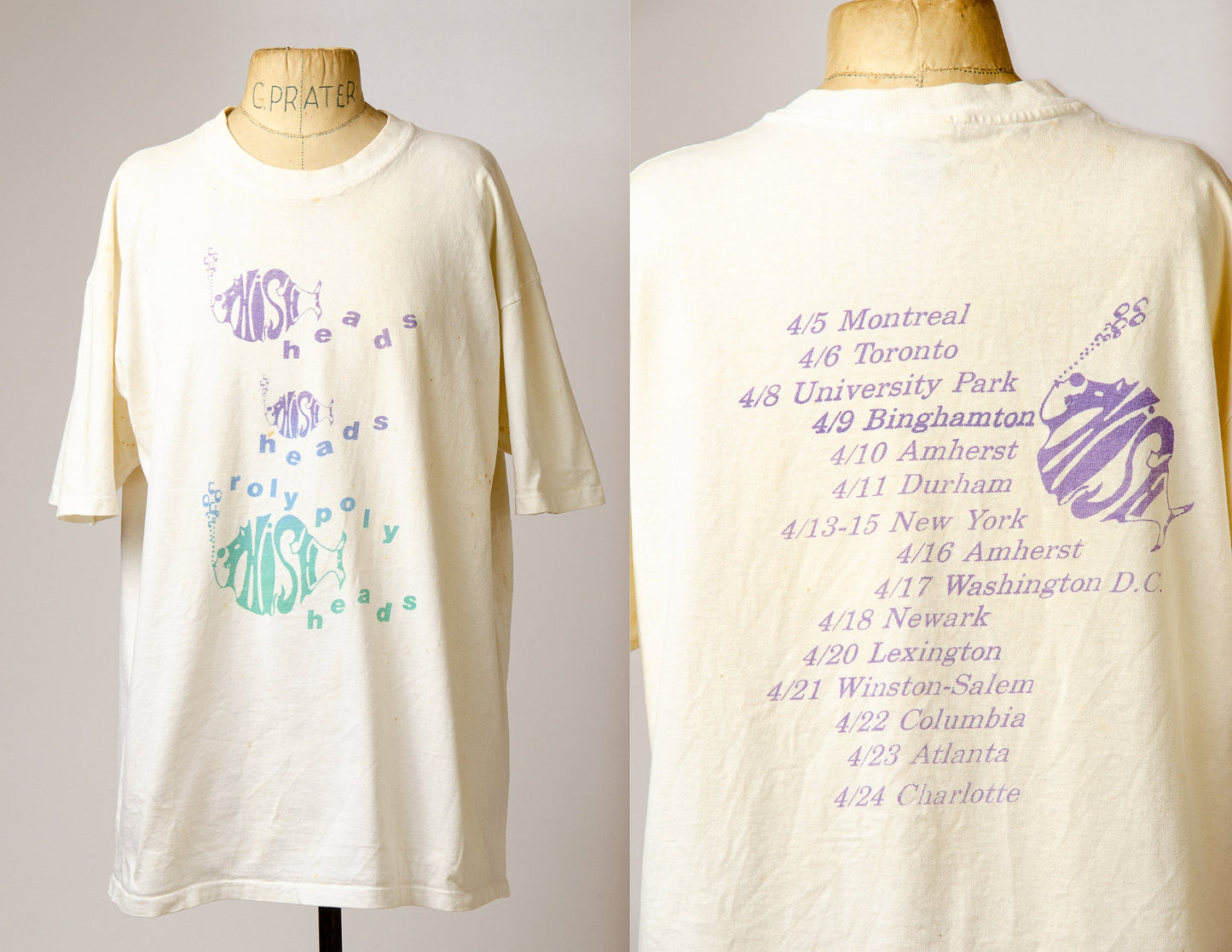 90s Phish Heads Roly Poly Heads Front and Back Cotton T Shirt