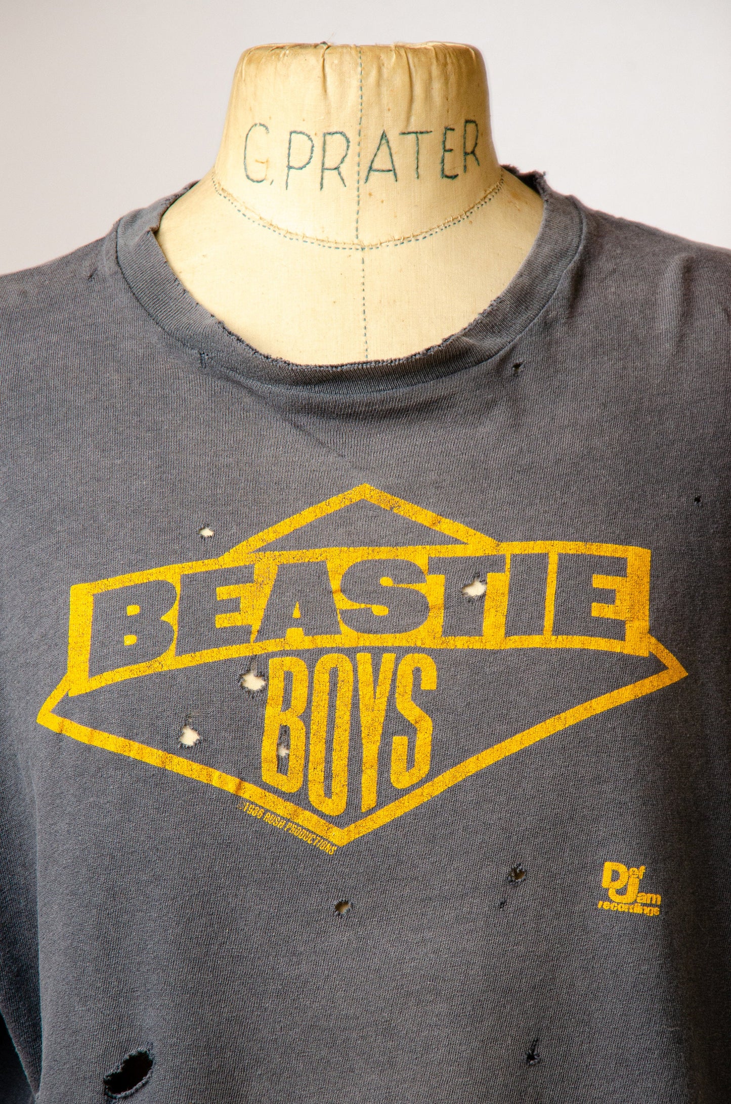 1980s Beastie Boys Get Off My Dick Distressed Black Cotton T Shirt