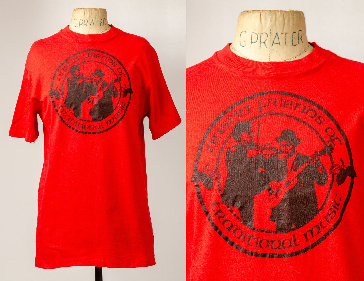 1980s Austin Friends of Traditional Music AFTM Texas Music Festival T Shirt