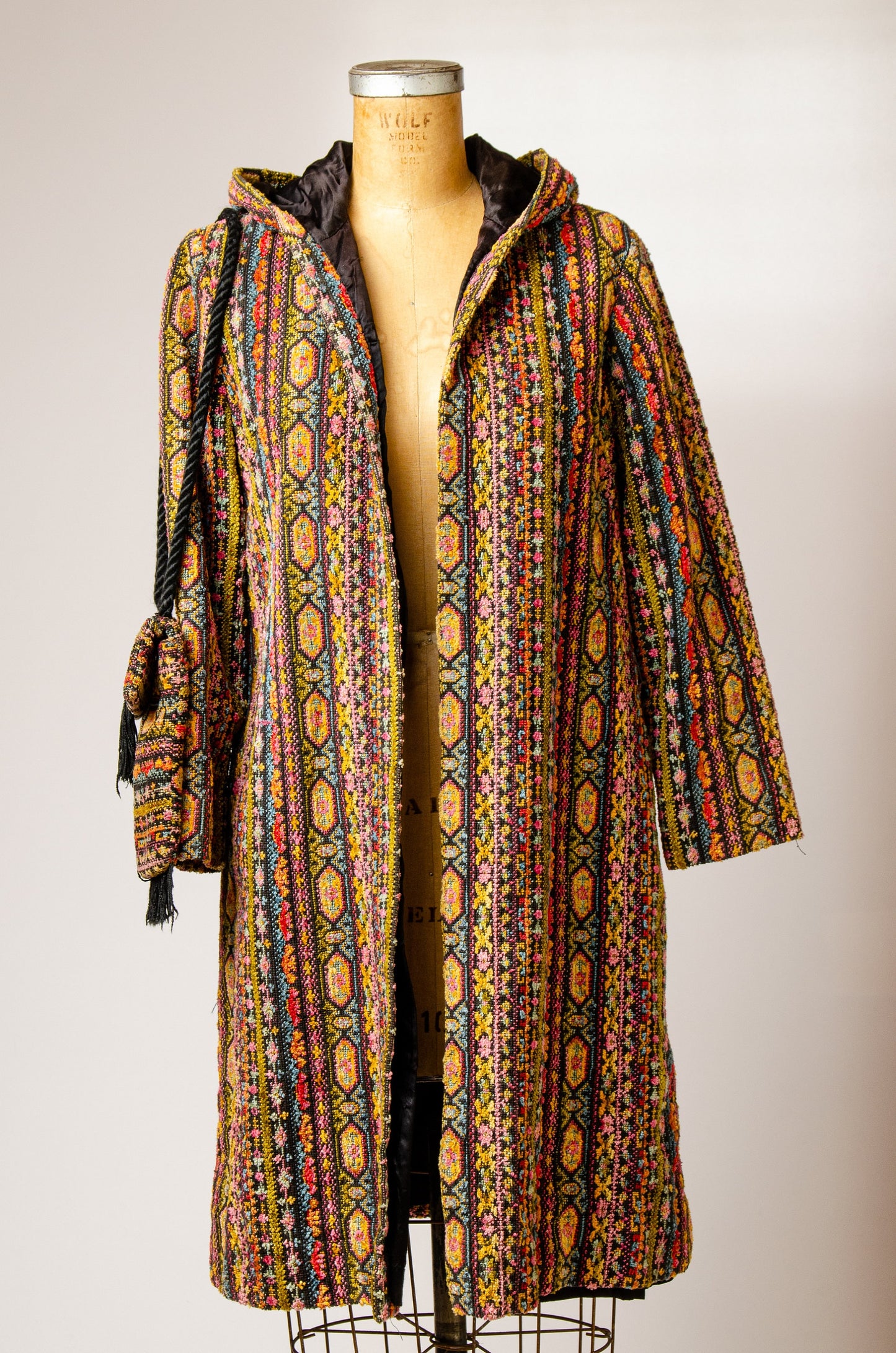 1960s Carpet Jacket & Bag Bohemian Tapestry Penny Lane Hooded Hippie Jacket