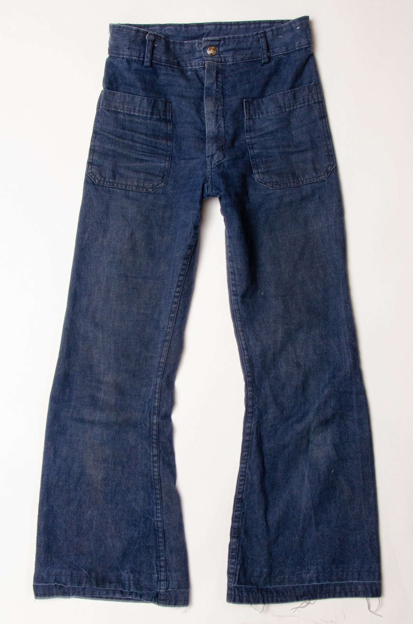 Vintage Seafarer Bell Bottoms Dark Denim Dungarees Sailor Jeans 28 x 30