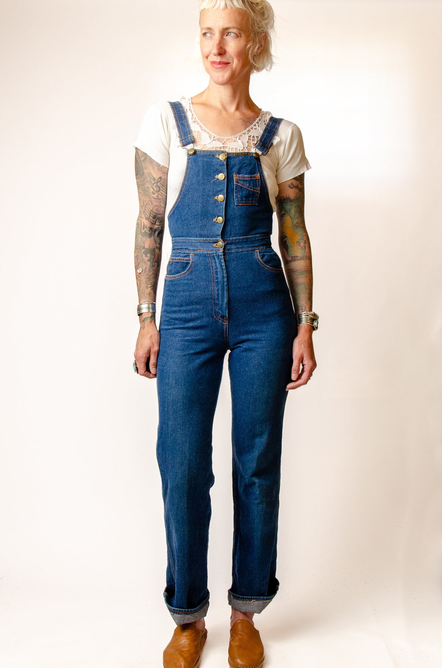 1970s Denim Jumpsuit Bon Bon Dark Denim Overalls Bohemian Jumper