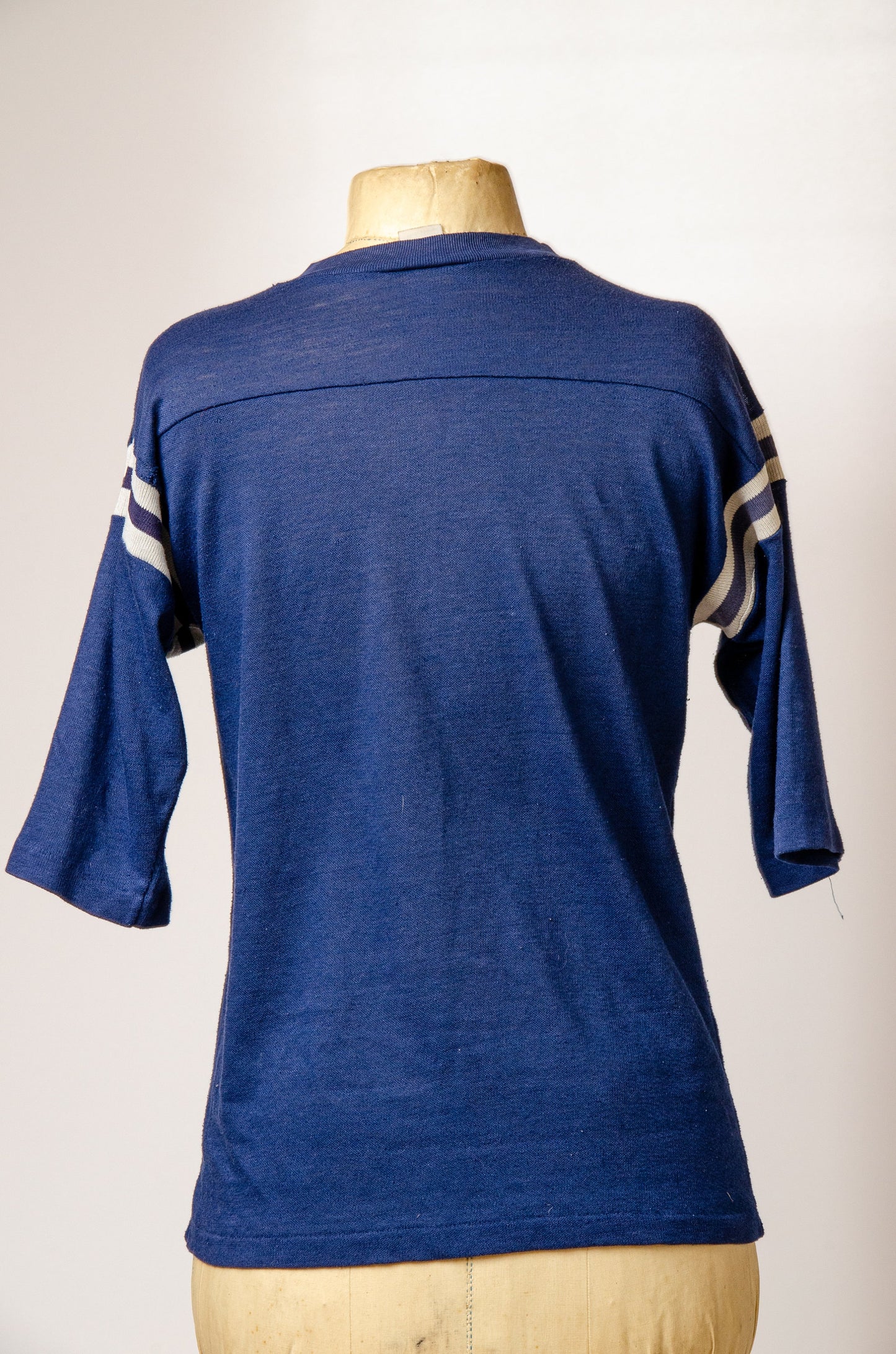 1970s Rainier Beer Distressed Blue Jersey Style T Shirt