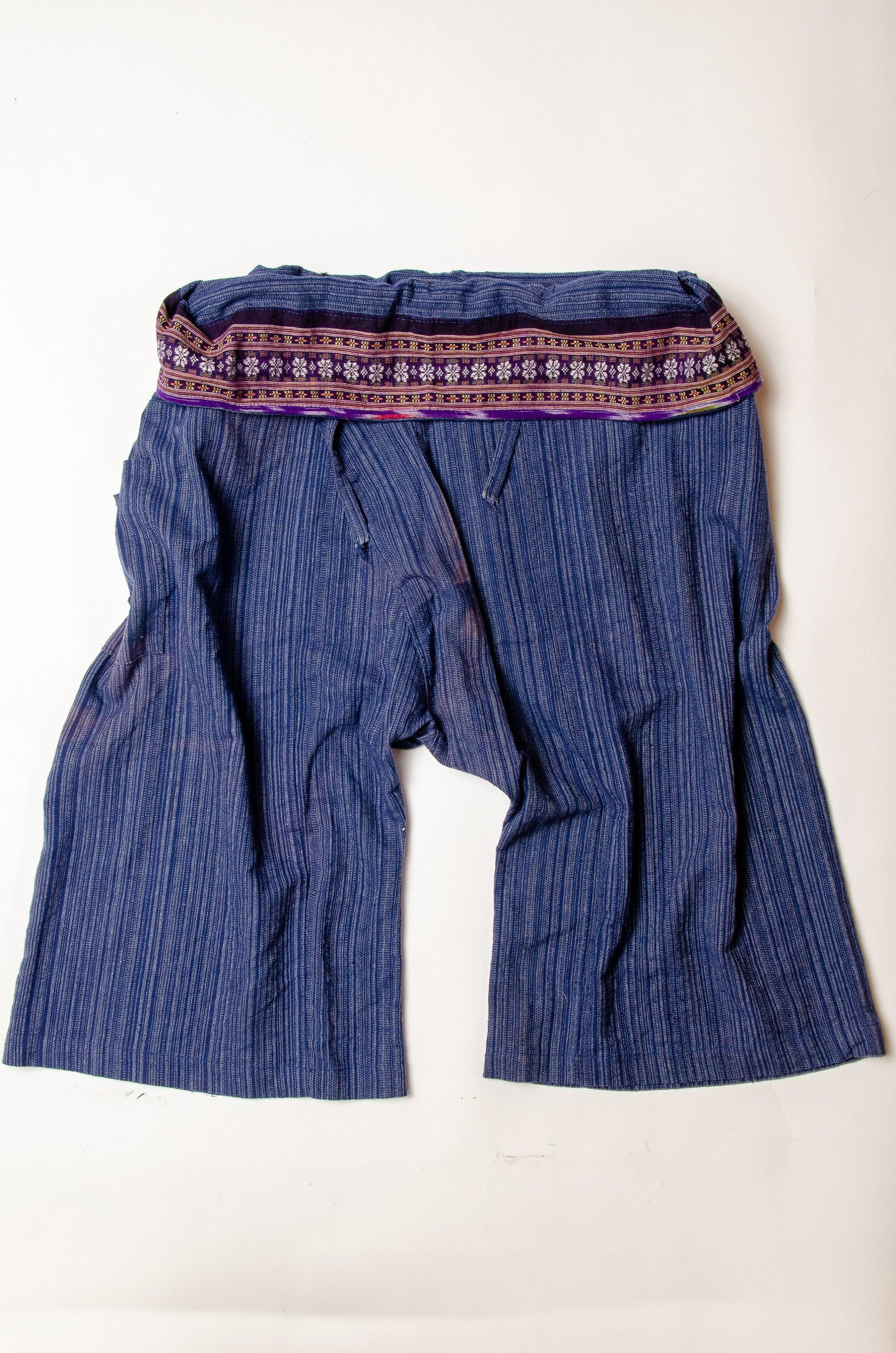 Vintage Fisherman Pants Indigo Cotton Wrap Pants