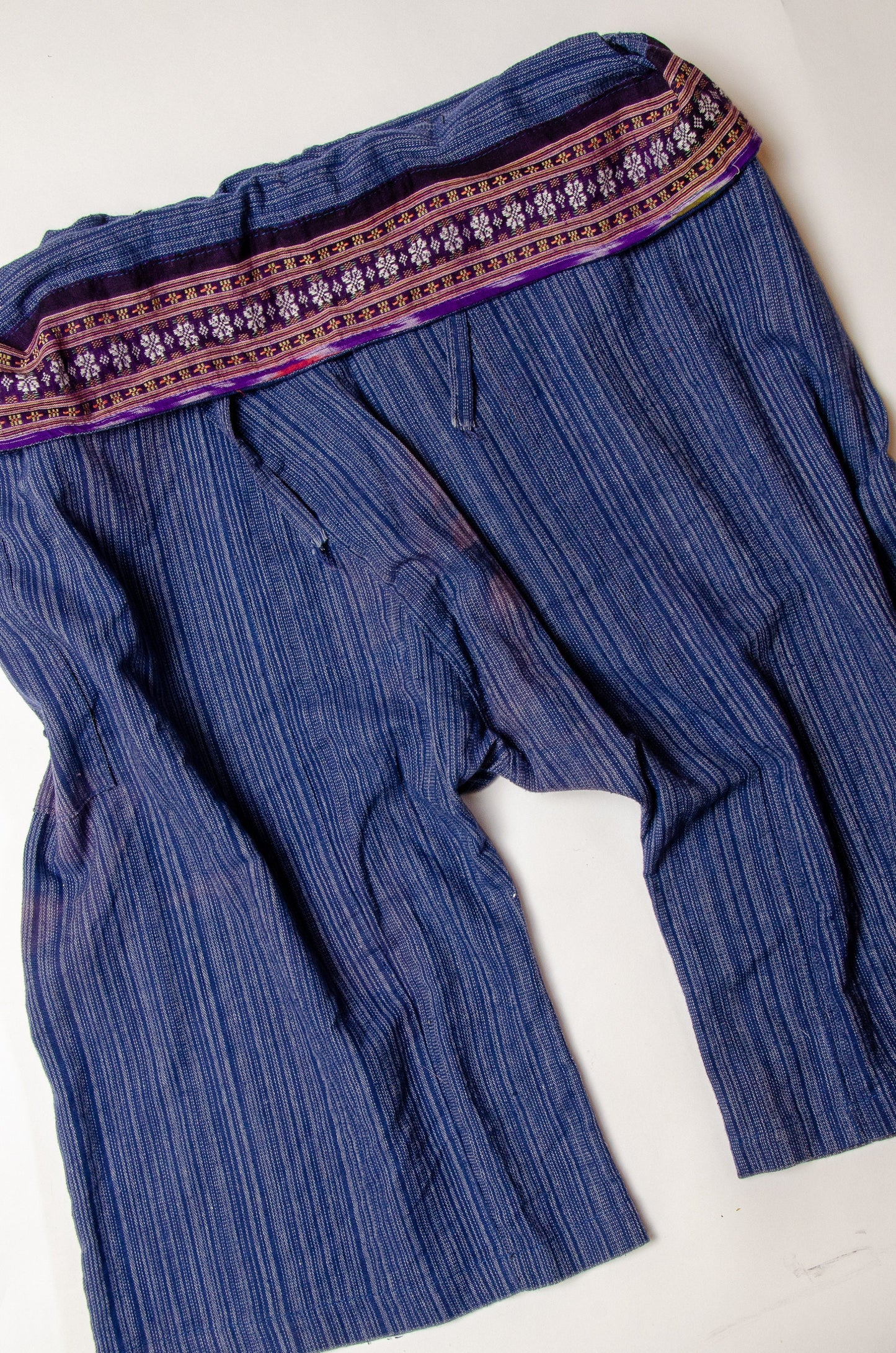 Vintage Fisherman Pants Indigo Cotton Wrap Pants