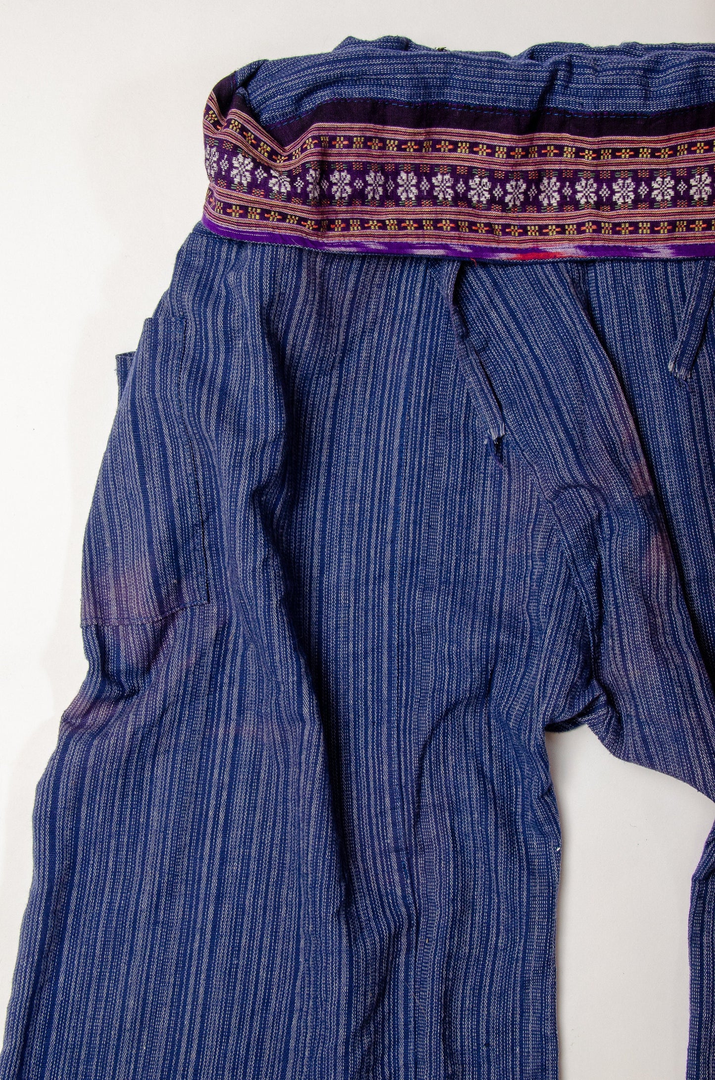 Vintage Fisherman Pants Indigo Cotton Wrap Pants