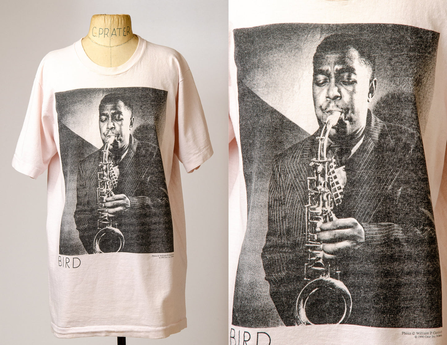 1990 Charlie Parker 'Bird' Jazz T Shirt American Jazz Legend Cotton T Shirt