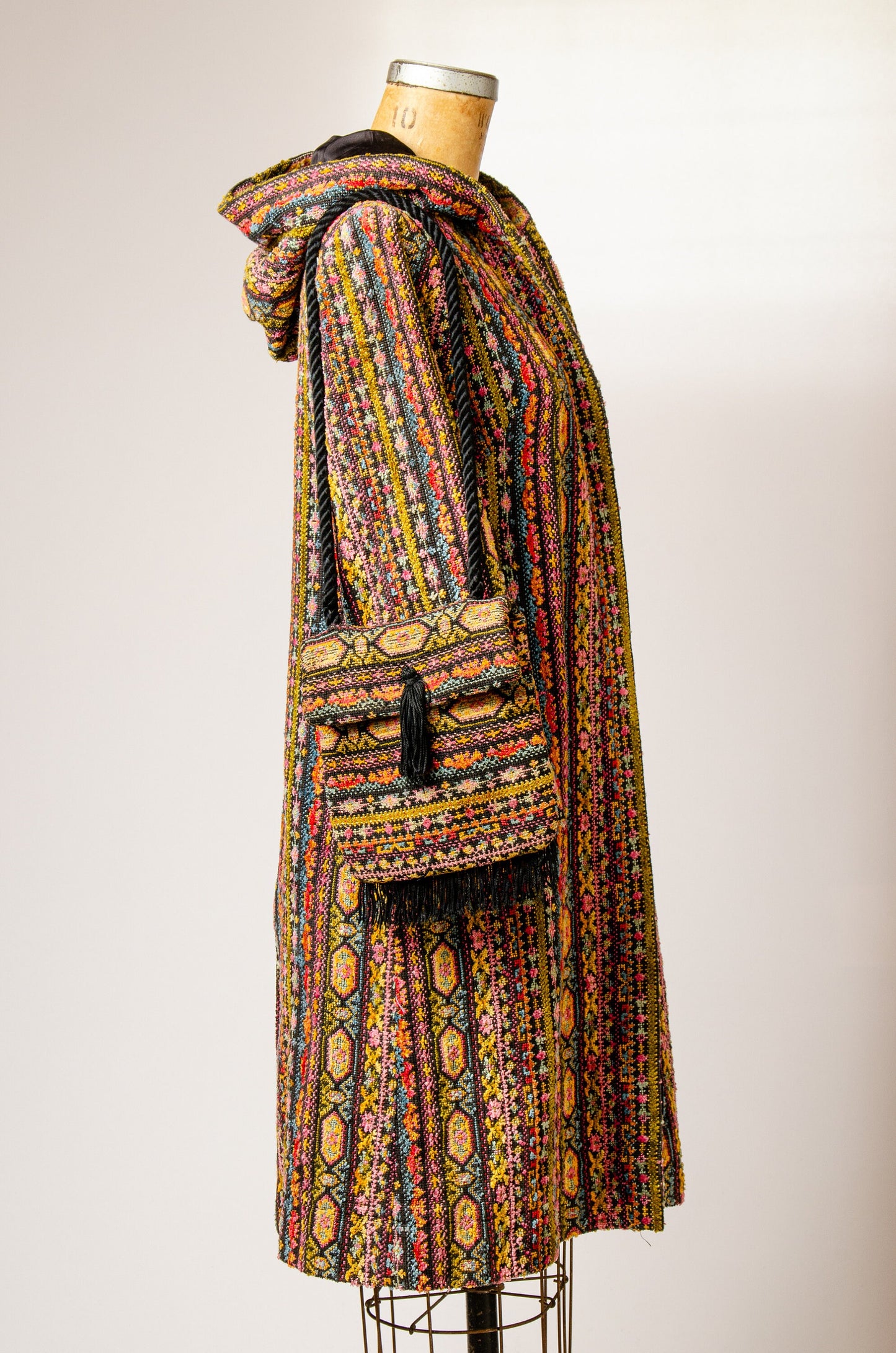 1960s Carpet Jacket & Bag Bohemian Tapestry Penny Lane Hooded Hippie Jacket