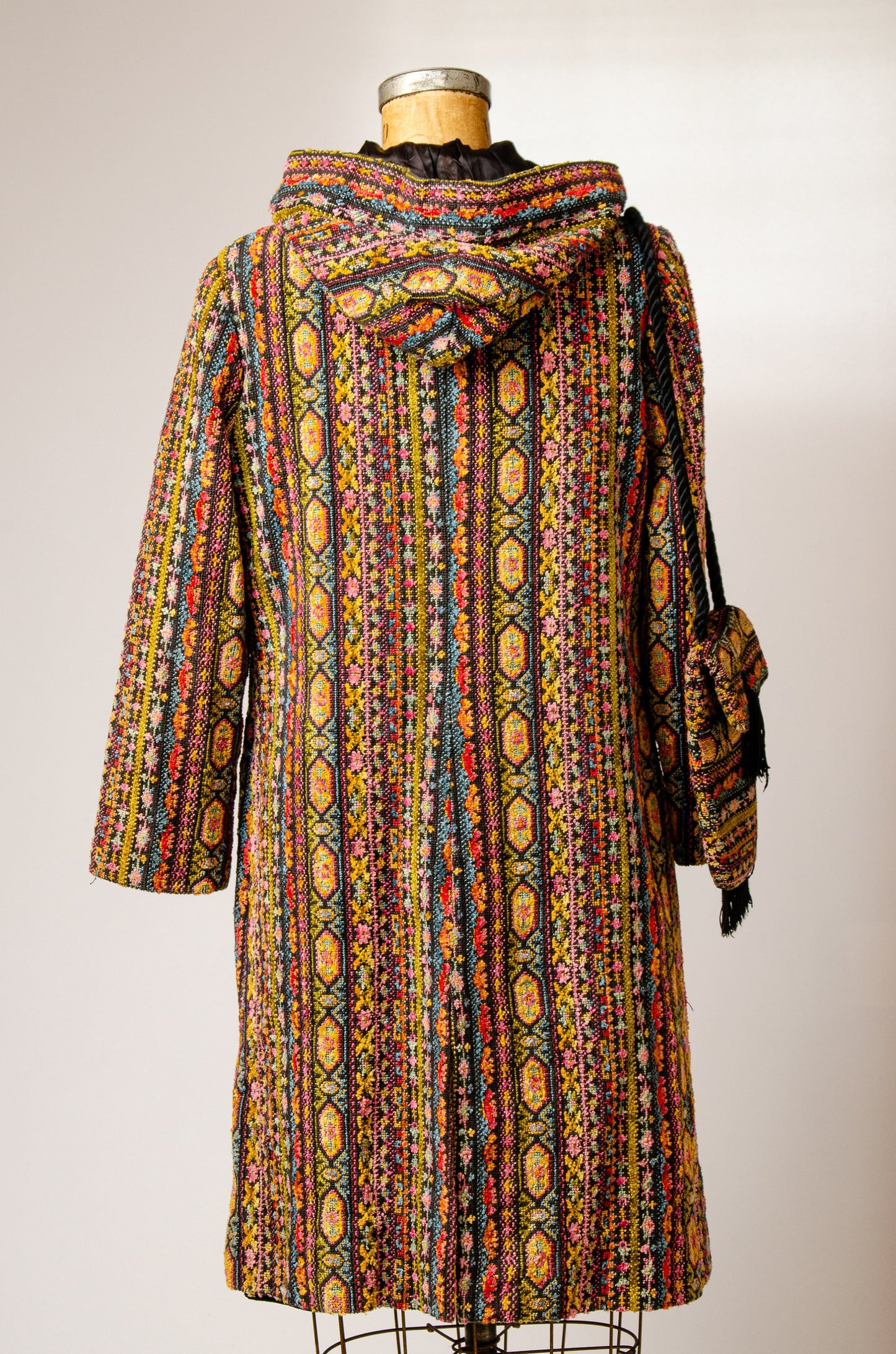 1960s Carpet Jacket & Bag Bohemian Tapestry Penny Lane Hooded Hippie Jacket