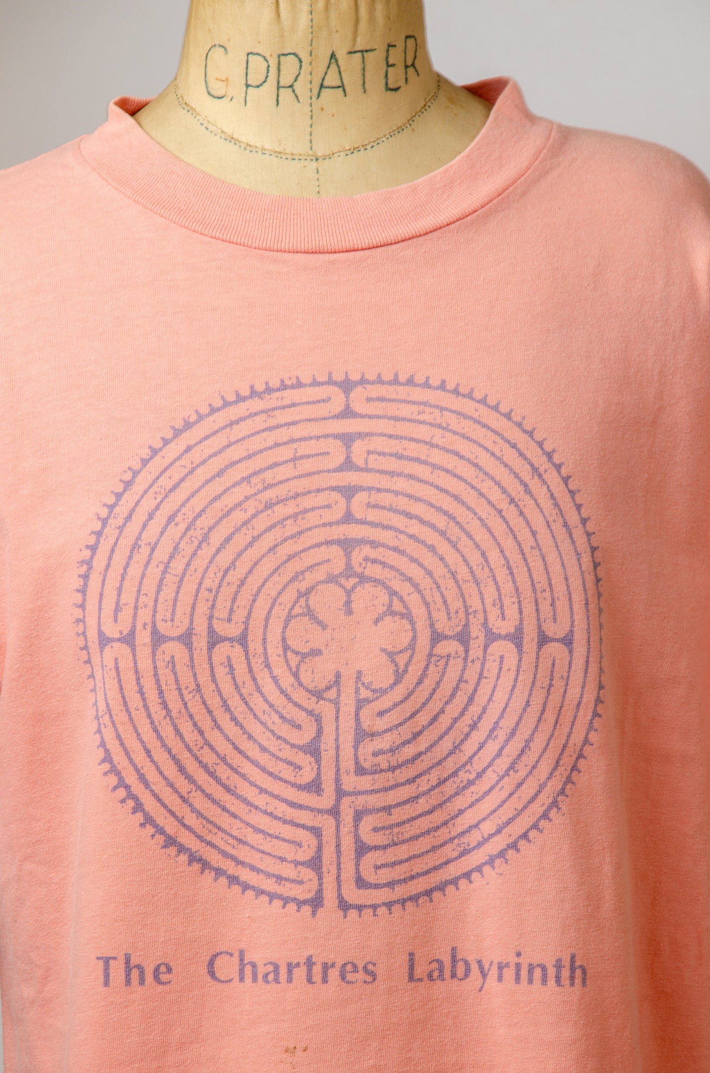 90s The Chartres Labyrinth in France Front and Back Cotton T Shirt