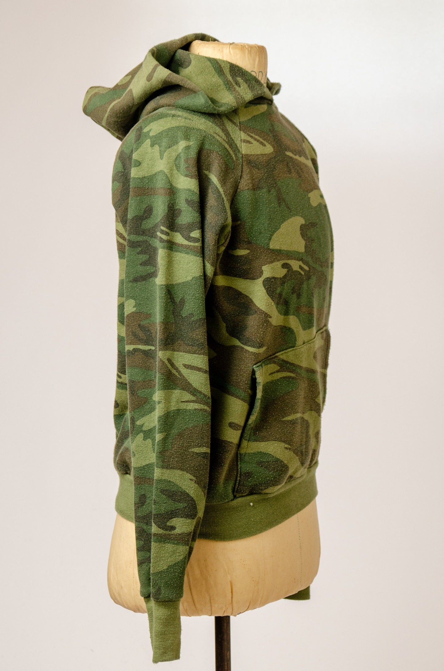 1980s Camo Hoodie Army Green Healthknit Tag Camouflage Hooded Sweatshirt