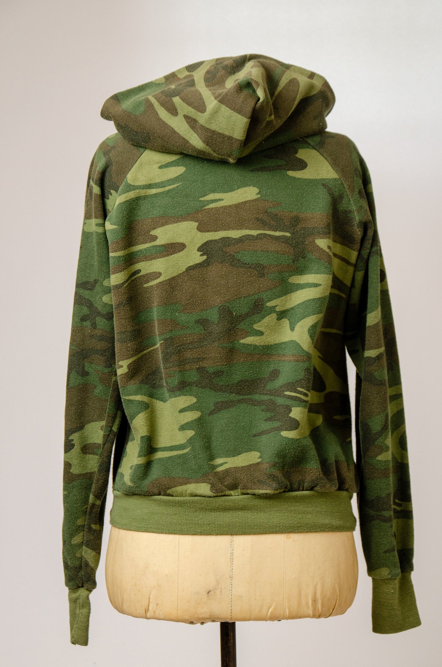 1980s Camo Hoodie Army Green Healthknit Tag Camouflage Hooded Sweatshirt