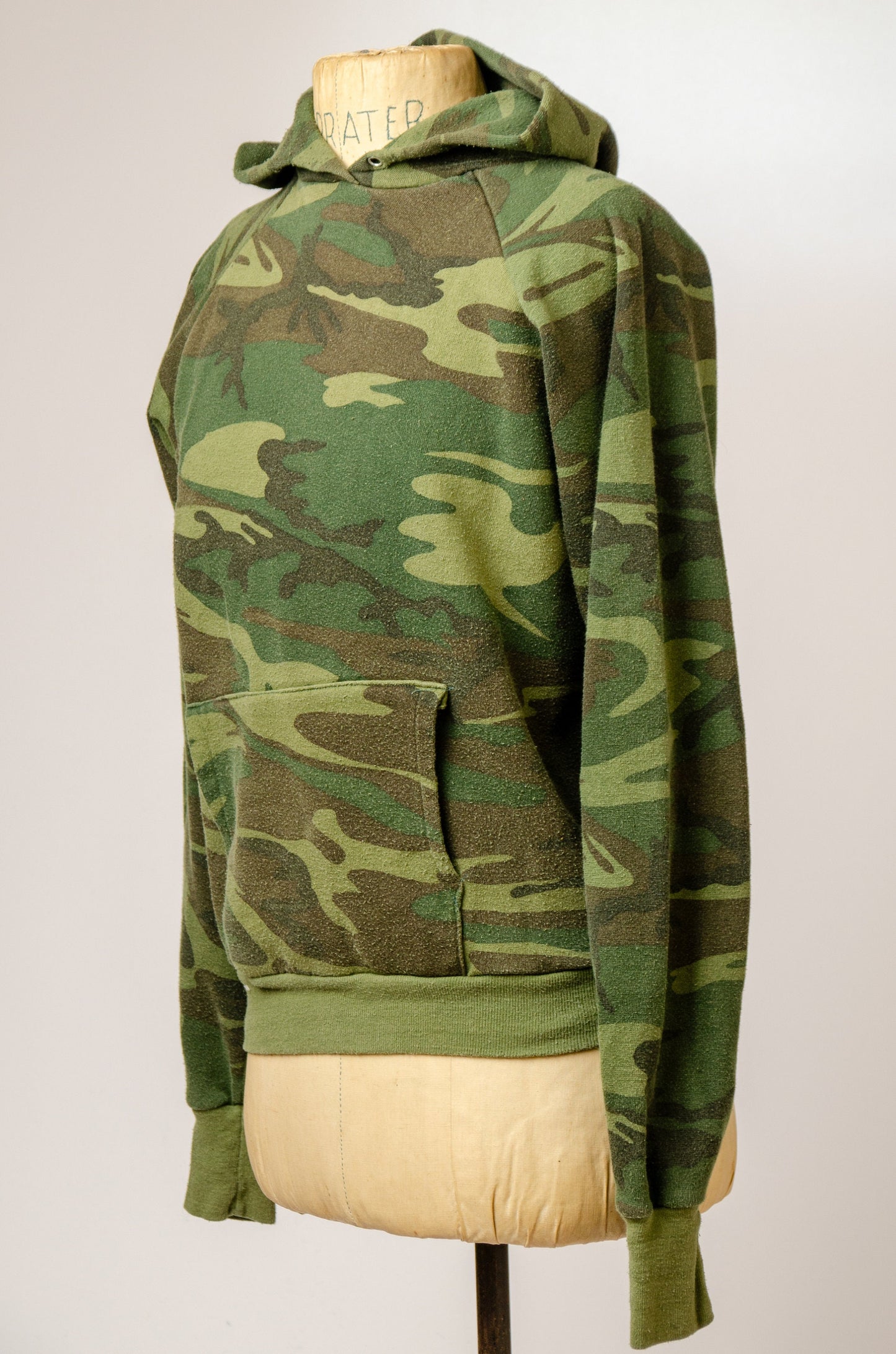 1980s Camo Hoodie Army Green Healthknit Tag Camouflage Hooded Sweatshirt