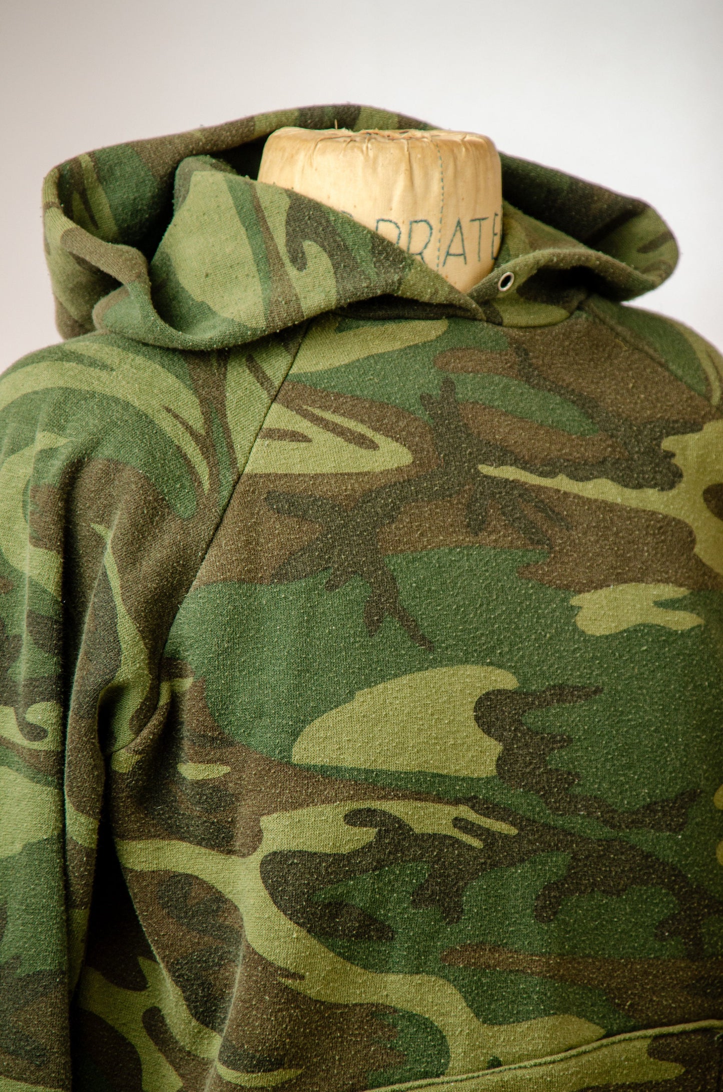 1980s Camo Hoodie Army Green Healthknit Tag Camouflage Hooded Sweatshirt