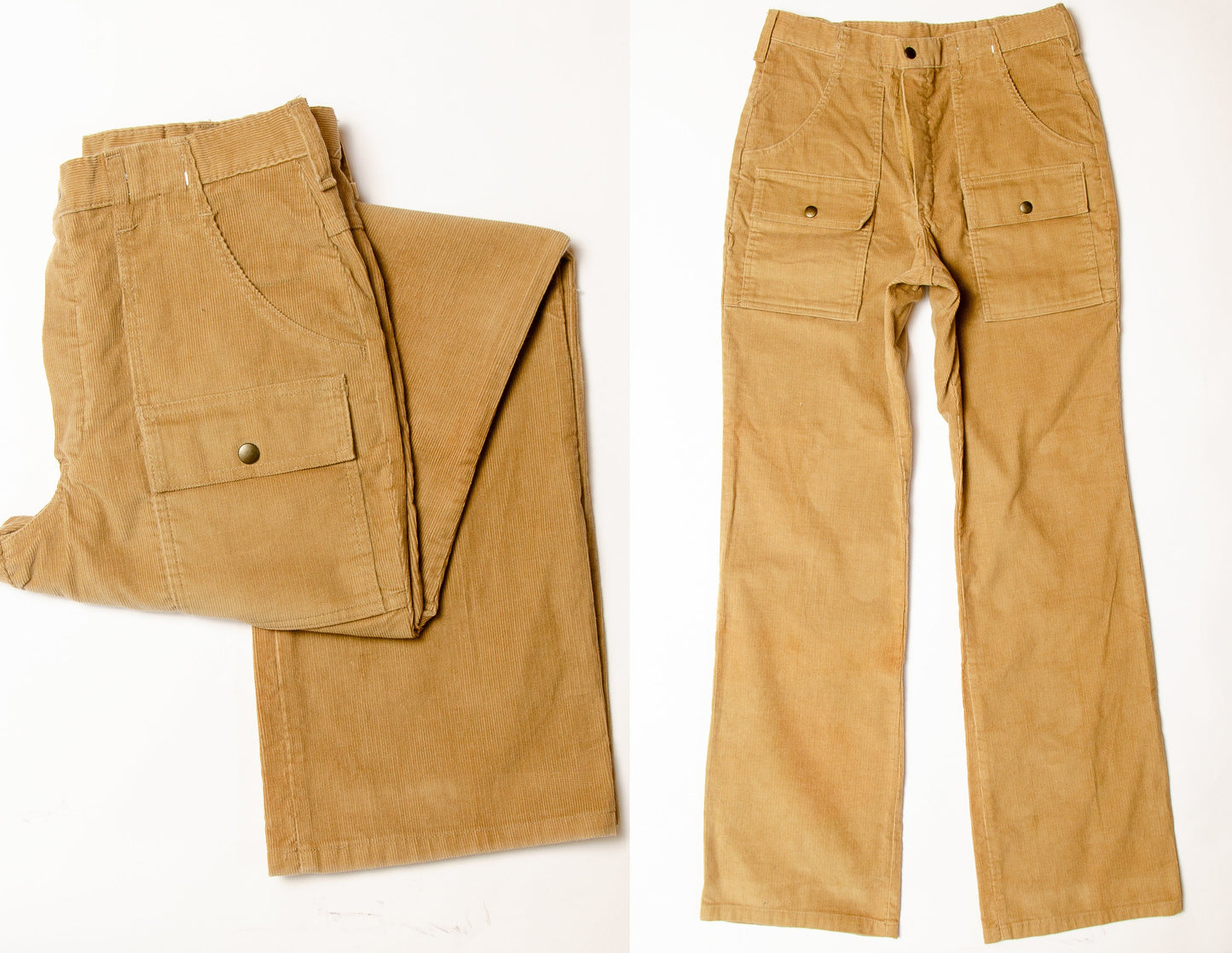 1970s Corduroy Cargo Pants Deadstock Woolrich Hippie Pants 33 x 34