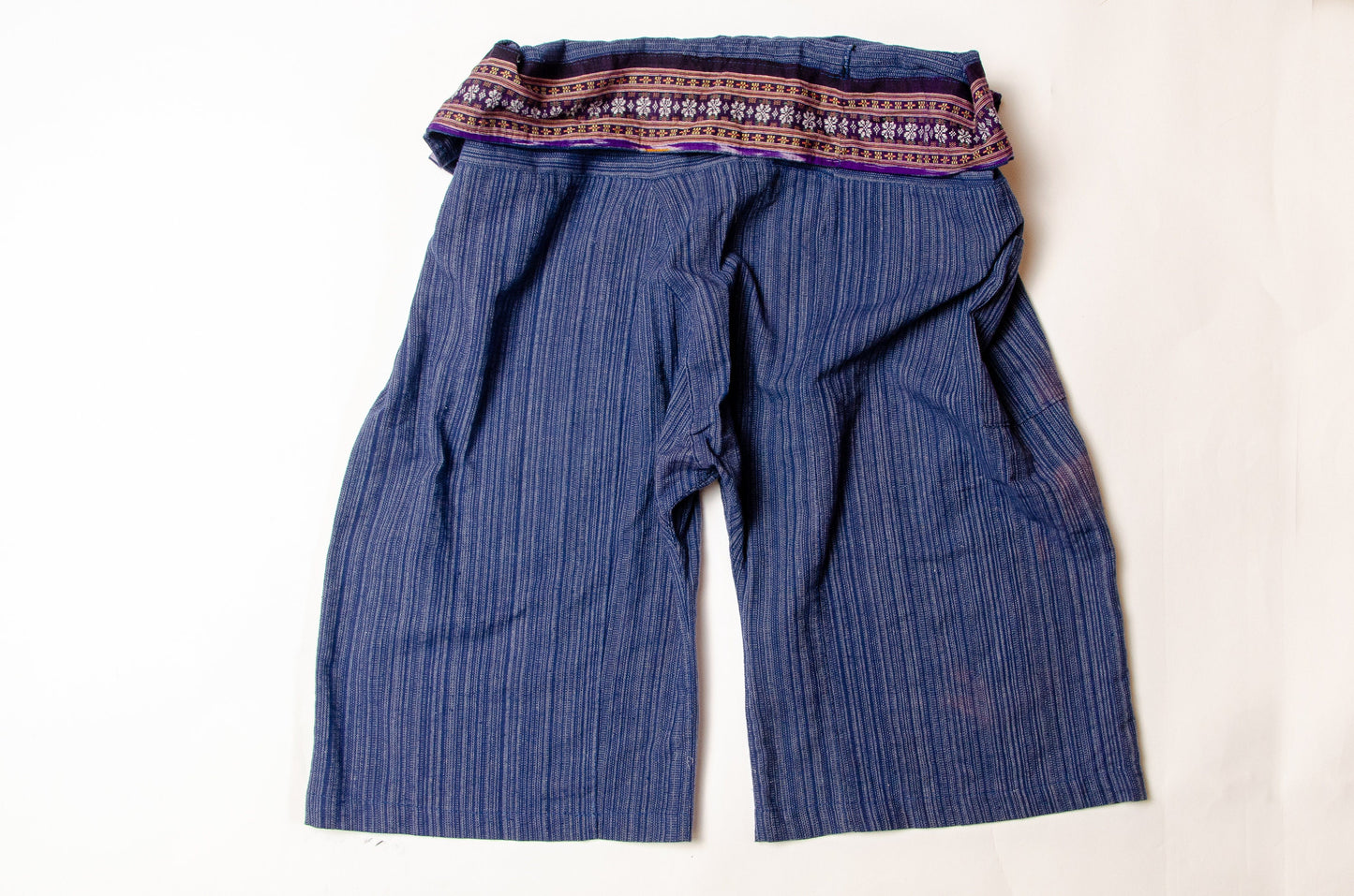 Vintage Fisherman Pants Indigo Cotton Wrap Pants