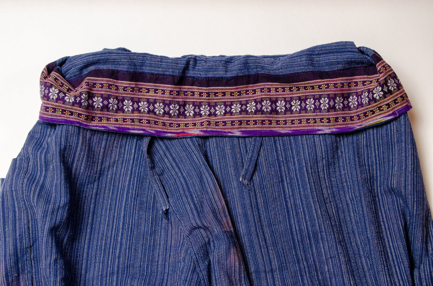 Vintage Fisherman Pants Indigo Cotton Wrap Pants