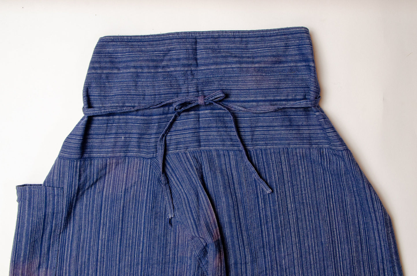 Vintage Fisherman Pants Indigo Cotton Wrap Pants