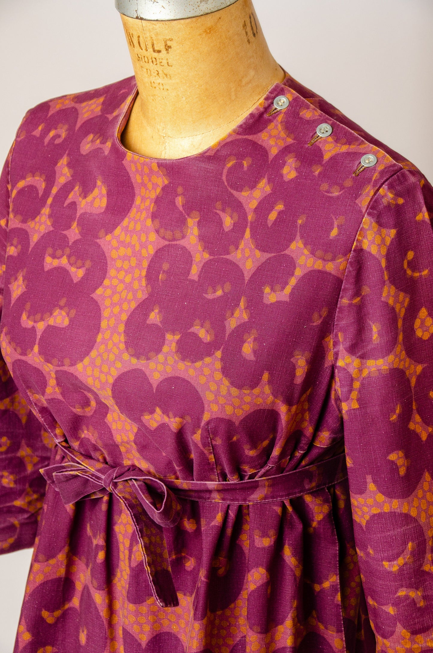 1960s Marimekko Cotton Mod Empire Waist Dress Made in Finland