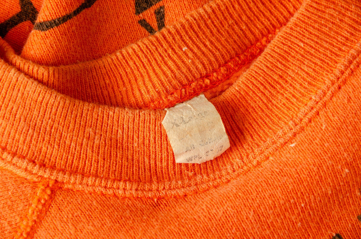 1970s San Fransisco Bar Bus Stop Saloon Orange Cotton Sweatshirt