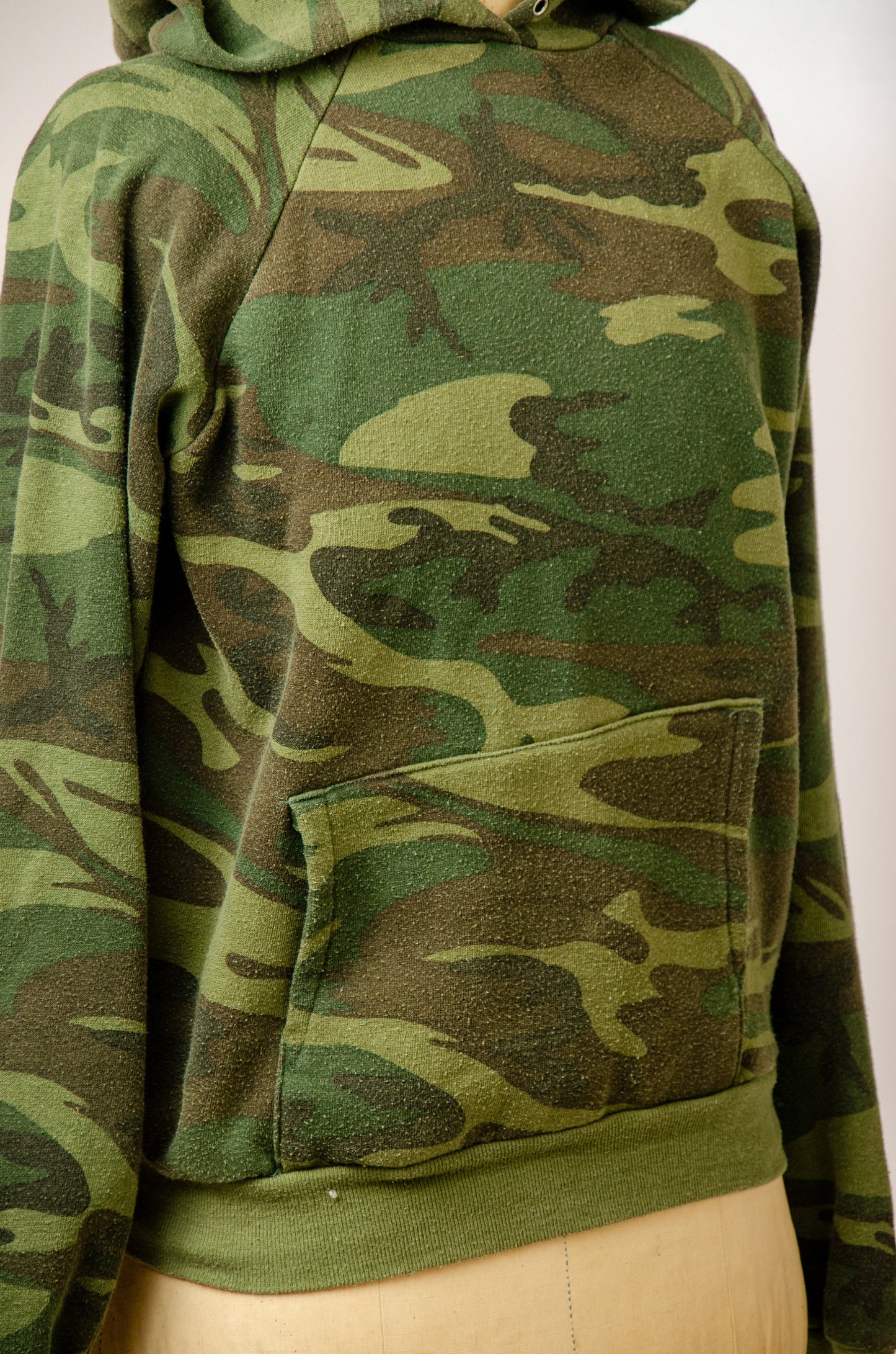 1980s Camo Hoodie Army Green Healthknit Tag Camouflage Hooded Sweatshirt