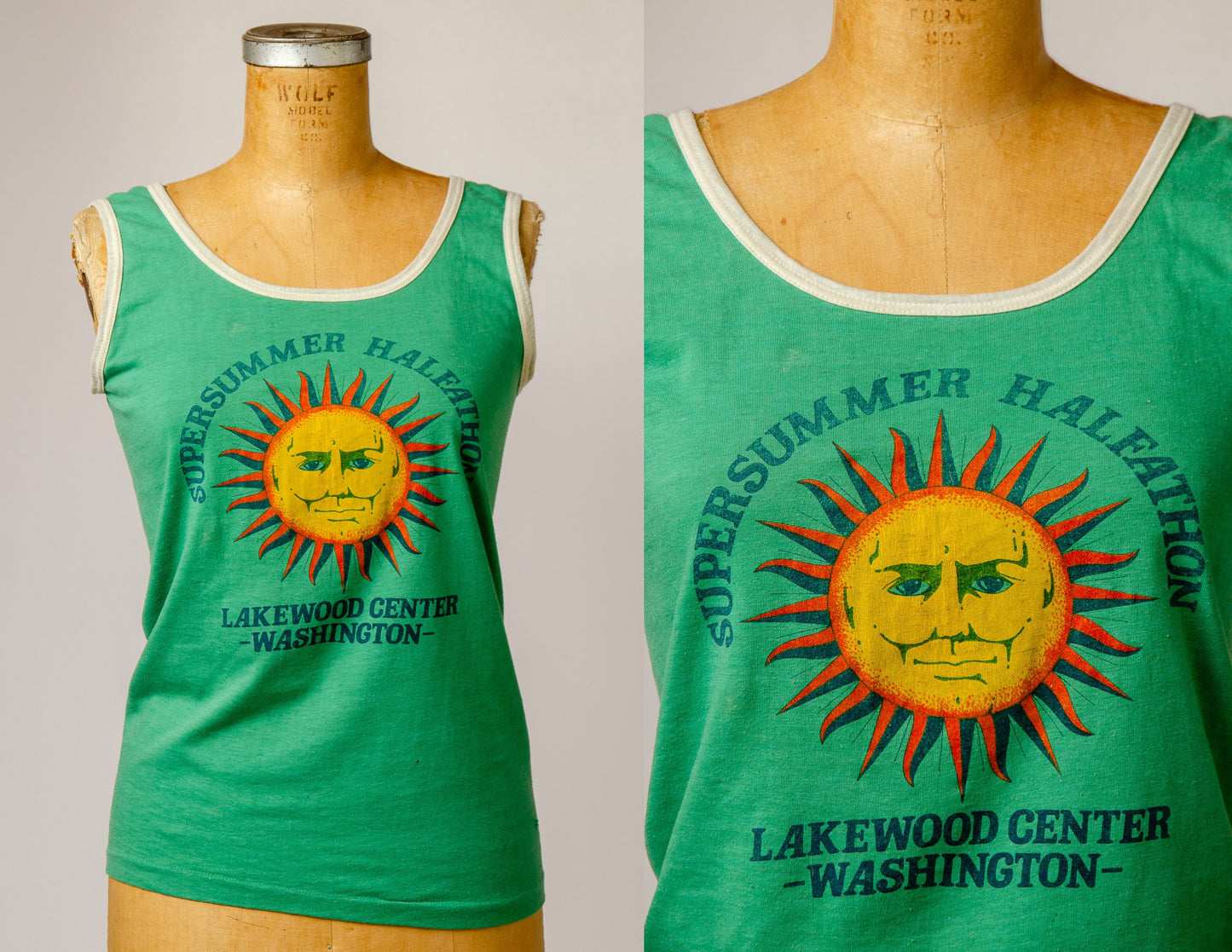 1970s Sun Tank Top Celestial Sun Runners Marathon Tank