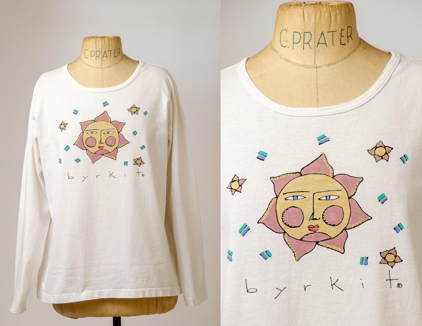 90s Byrkit Sun T Shirt Celestial Sun Long Sleeve Art T Shirt