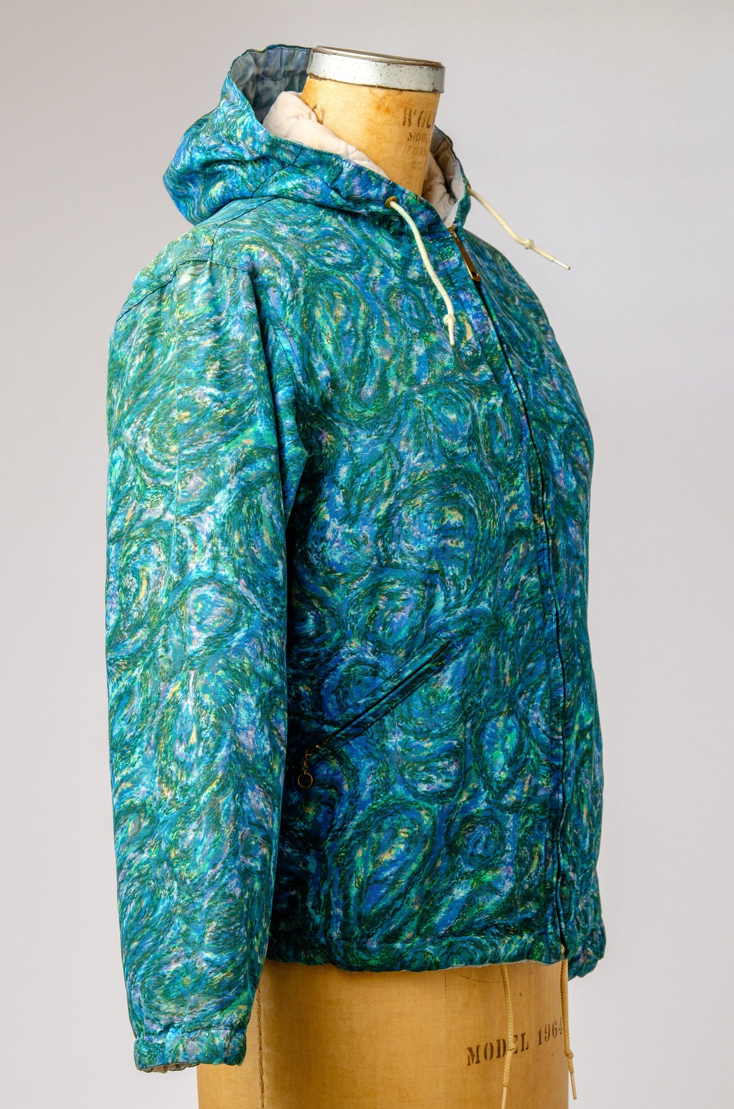 1960s Psychedelic Parka Starry Night Novelty Print Sun Valley Coat