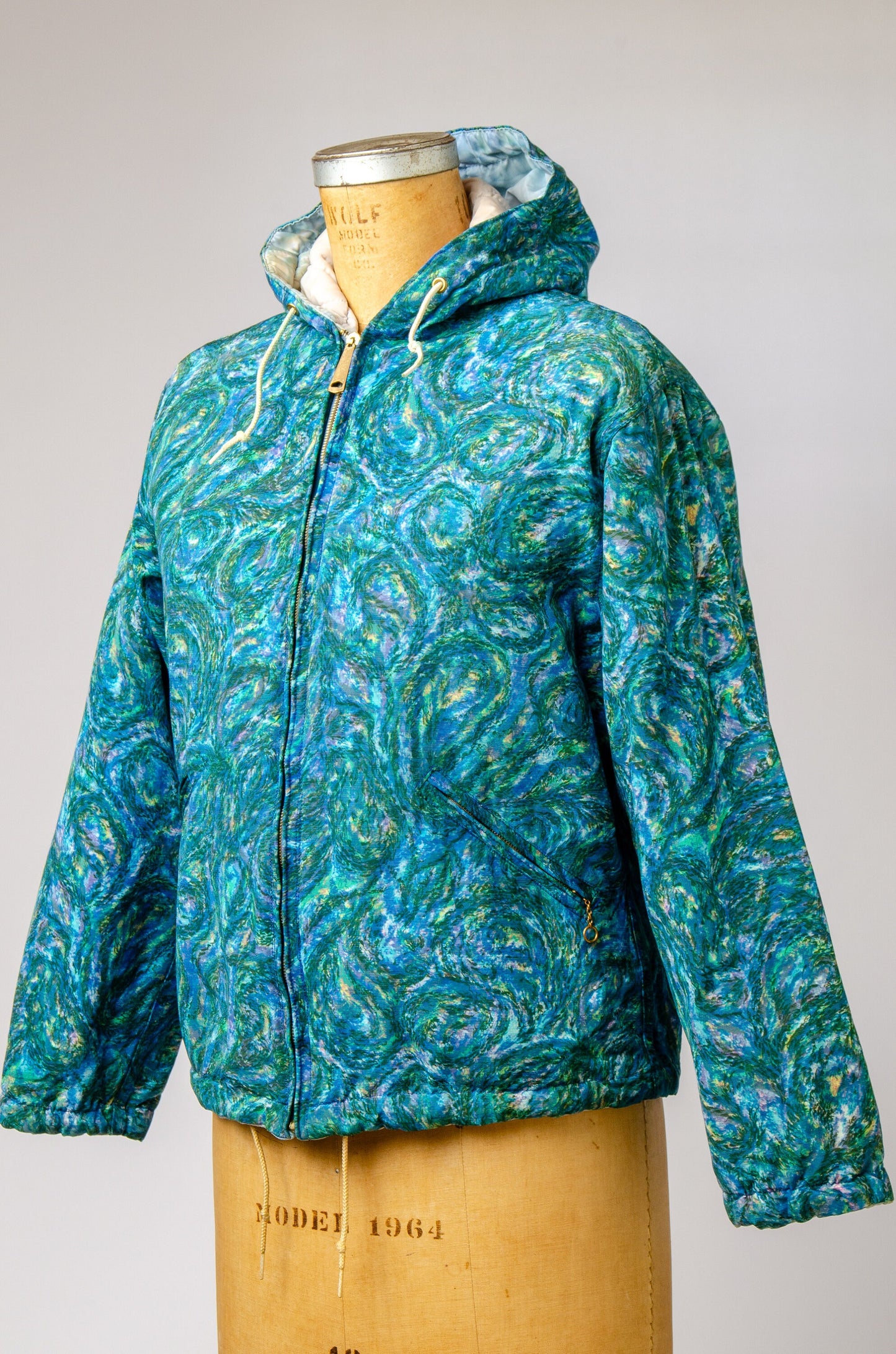 1960s Psychedelic Parka Starry Night Novelty Print Sun Valley Coat