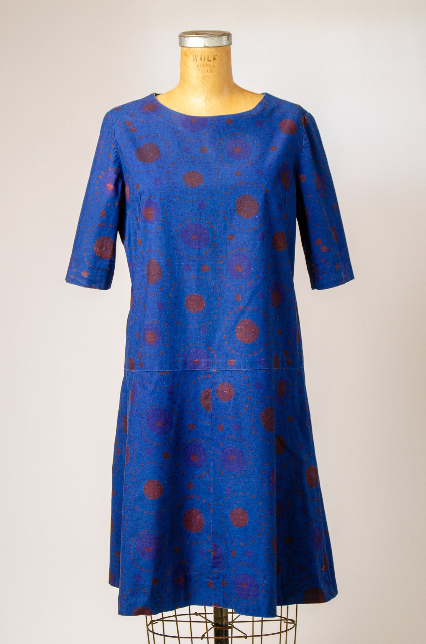 1960s Marimekko Cotton Mod Shift Dress Made in Finland