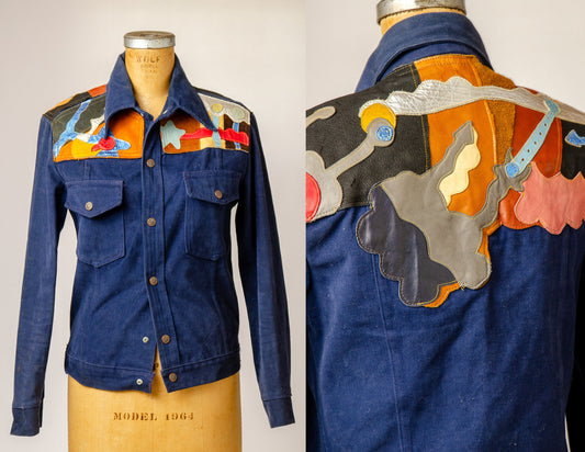 1970s Hippie Patchwork Jacket Funk n Flash East West Early Leather Jacket