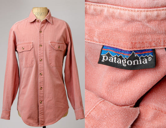 90s Patagonia Salmon Cotton Button Down Outdoorsman Shirt