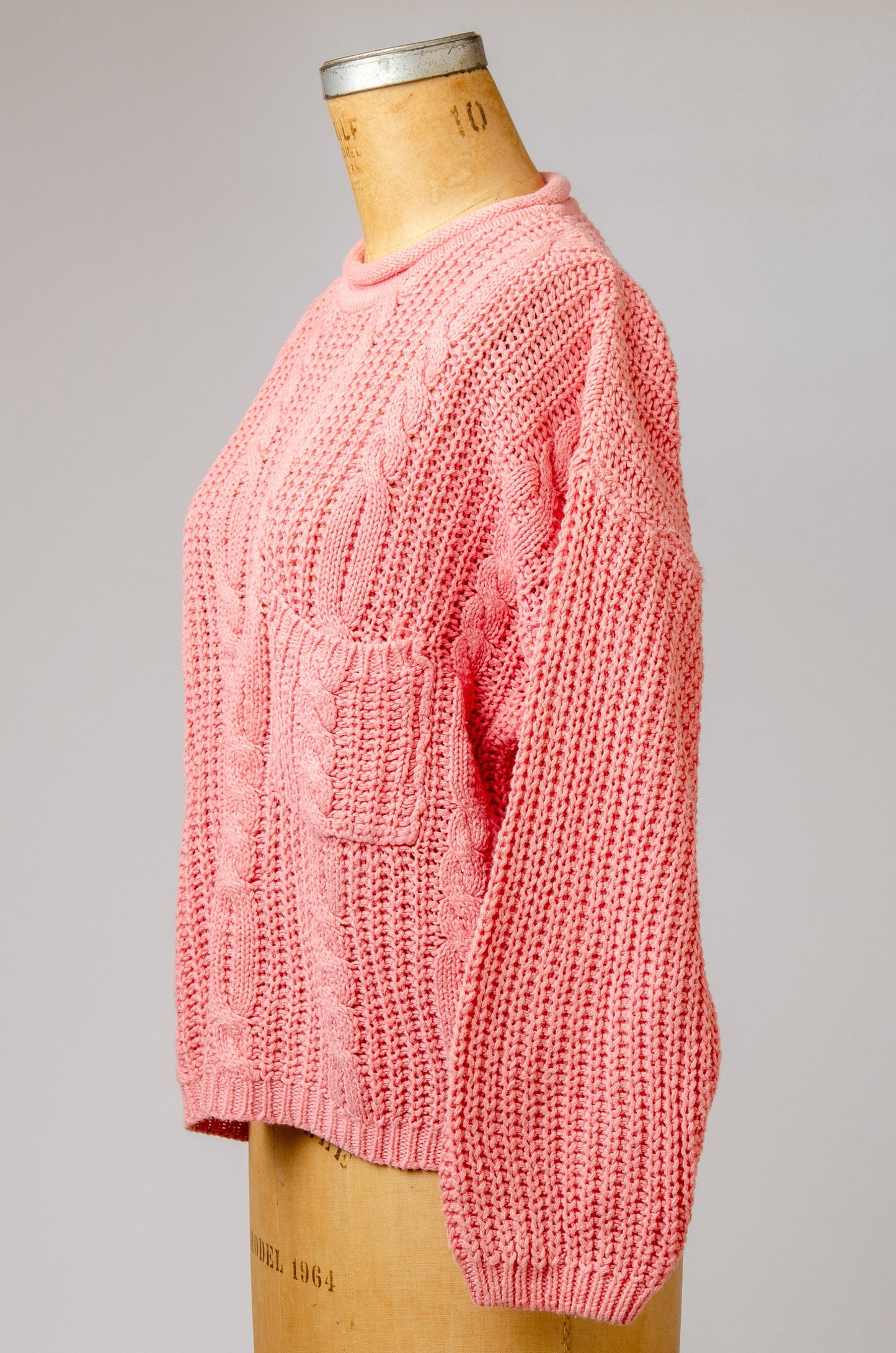 90s Pink Cotton Sweater Oversized Knit Sweater