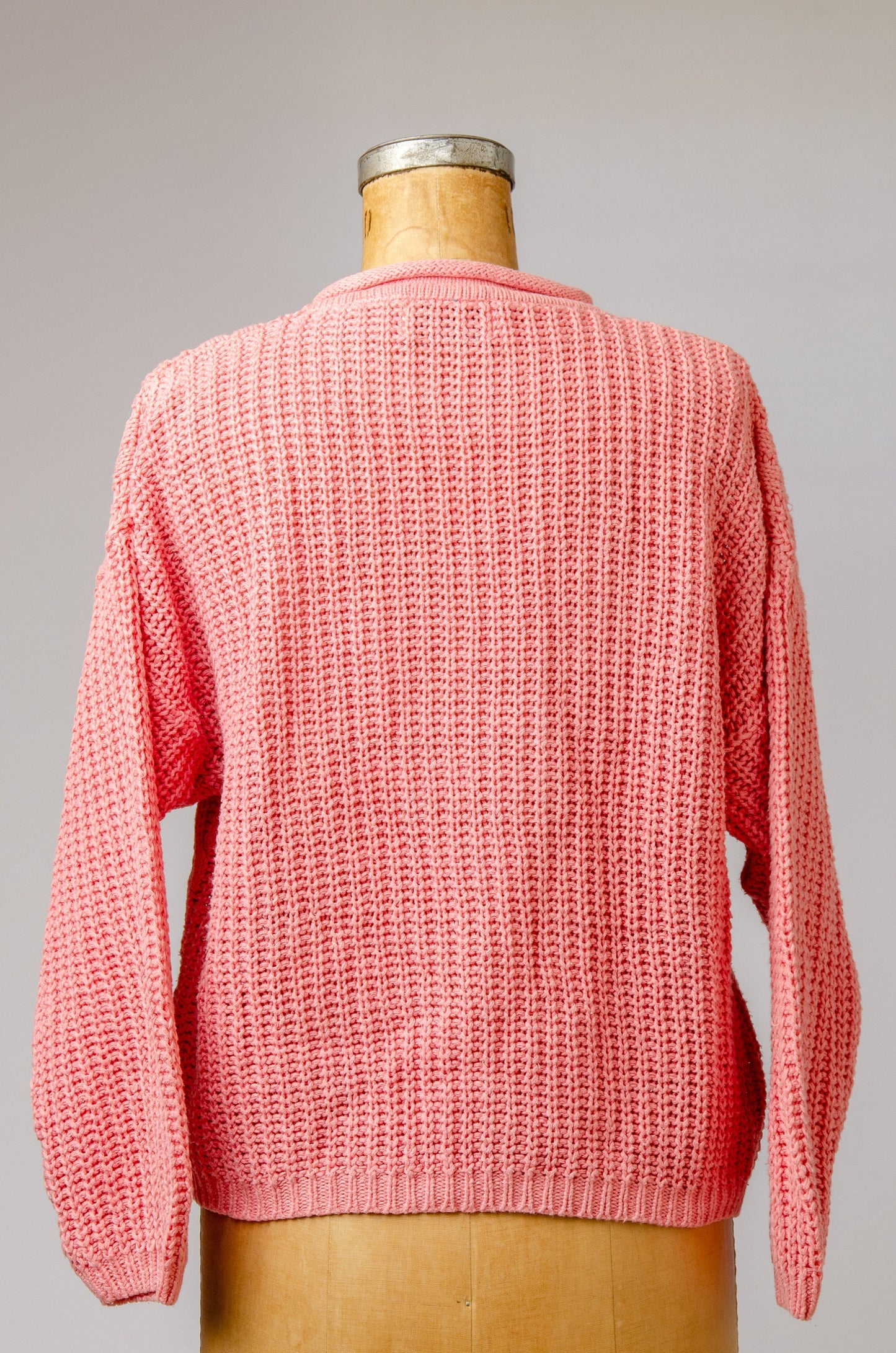 90s Pink Cotton Sweater Oversized Knit Sweater