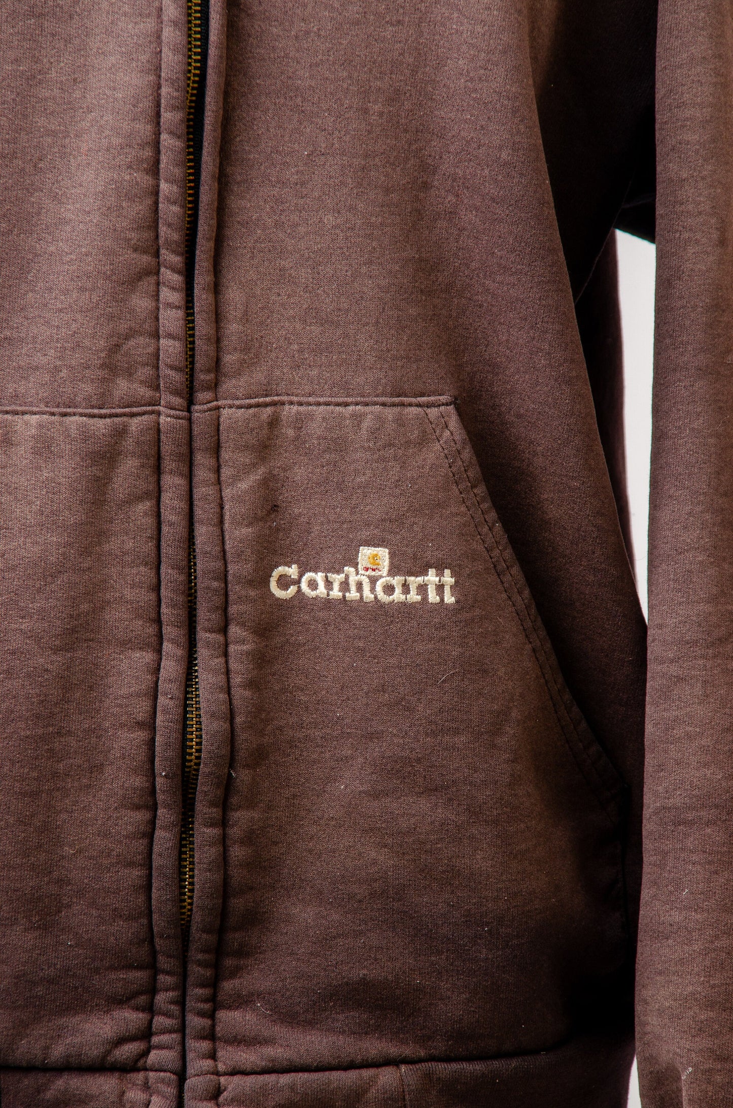 Vintage Carhartt USA Sun Faded Black Hoodie Sweatshirt