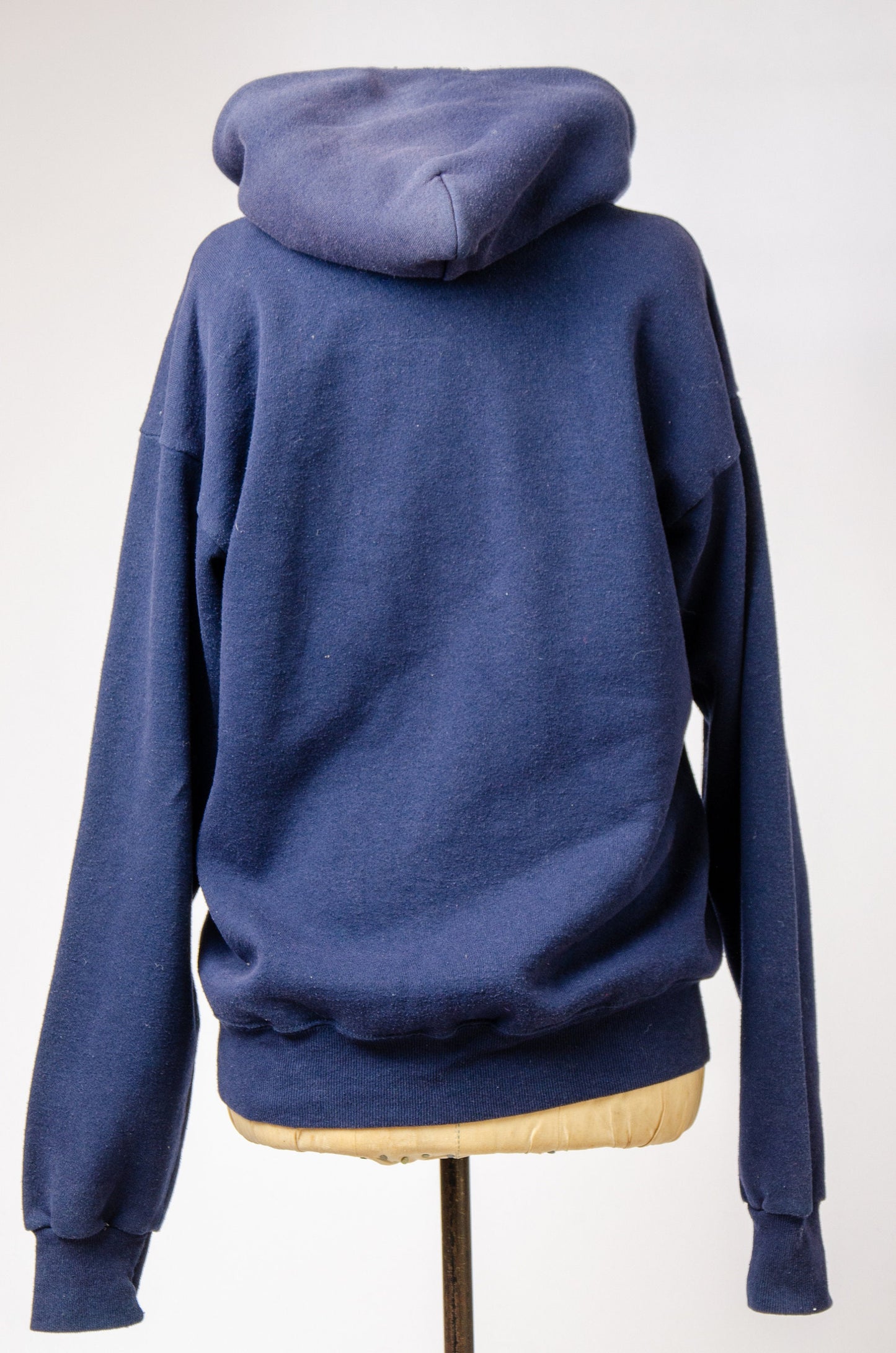 Vintage Distressed Sweatshirt Navy Blue Hooded Cotton Zip Up Hoodie Sweatshirt