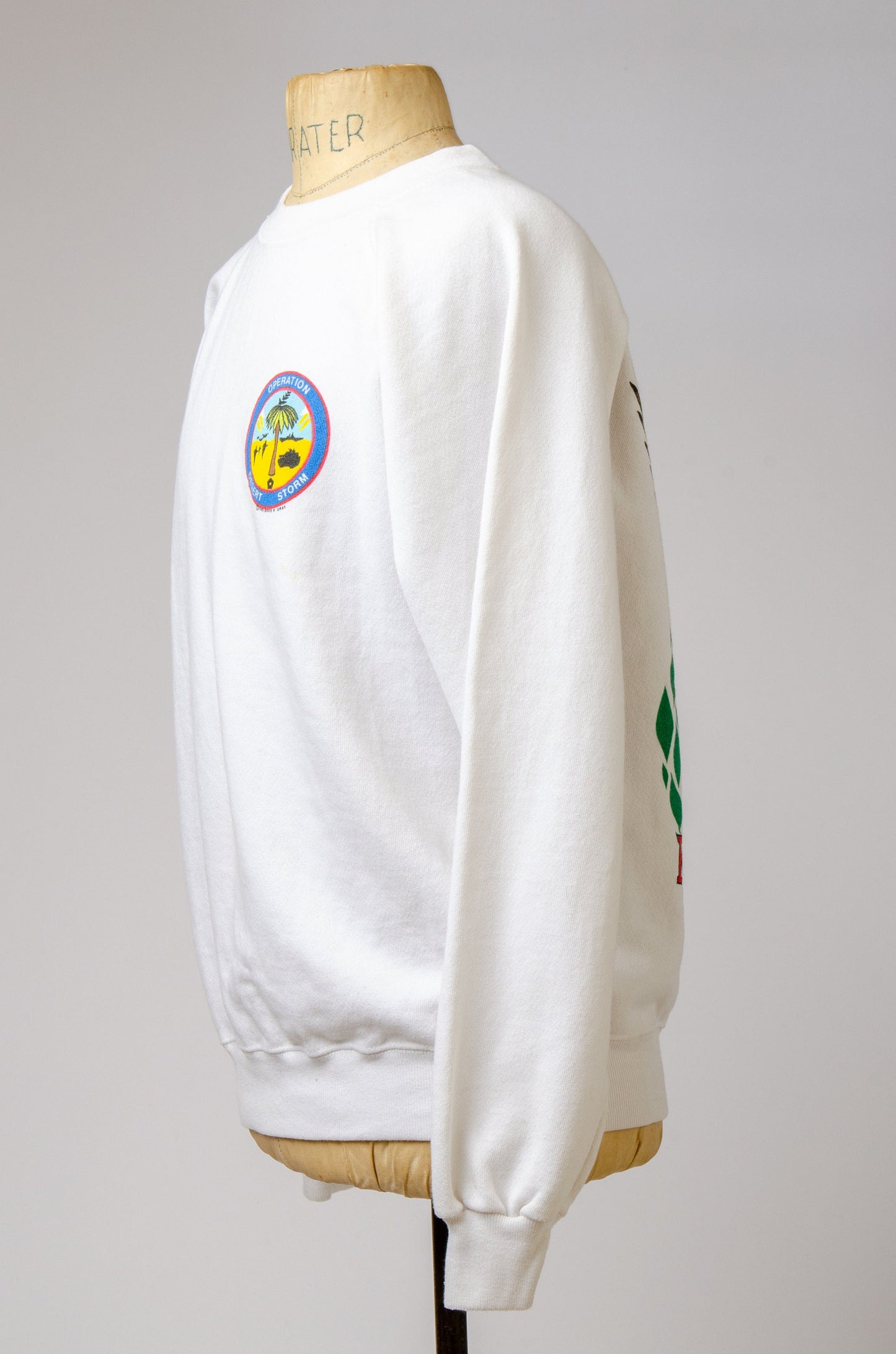 1990 Operation Desert Storm White Cotton Crewneck Sweatshirt