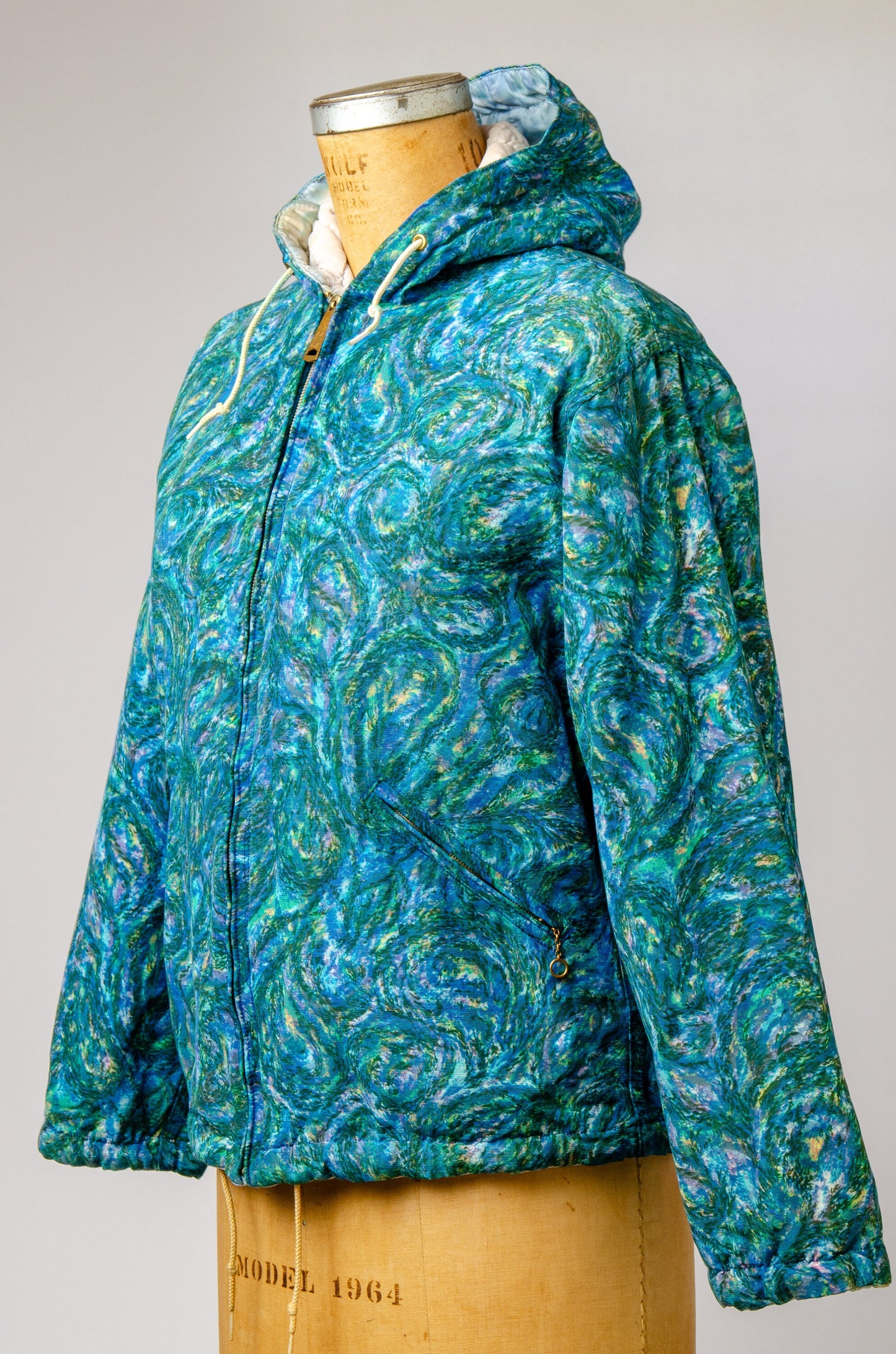 1960s Psychedelic Parka Starry Night Novelty Print Sun Valley Coat