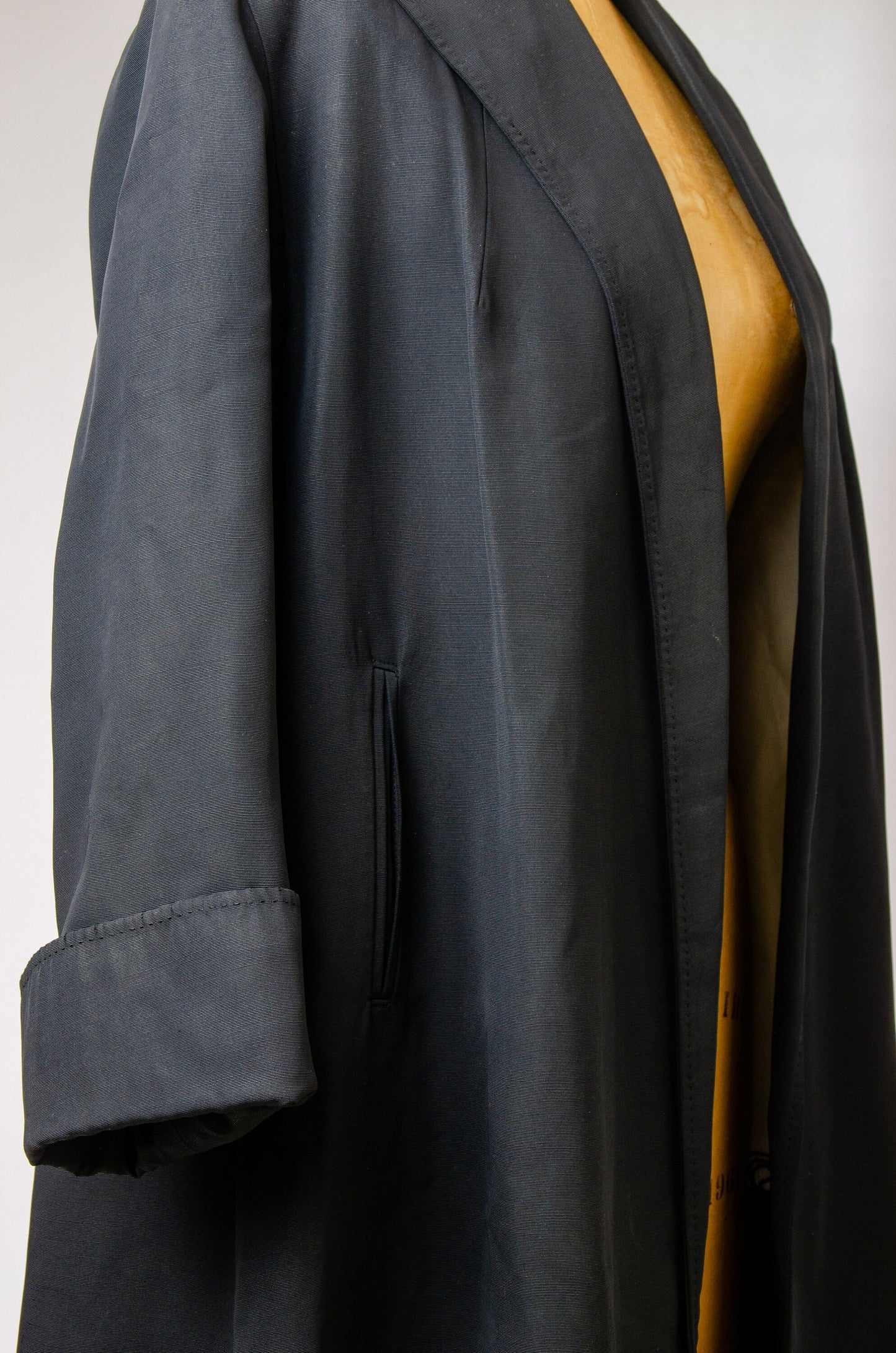 1950s Swing Coat Full Collar Rayon Mid Length Duster