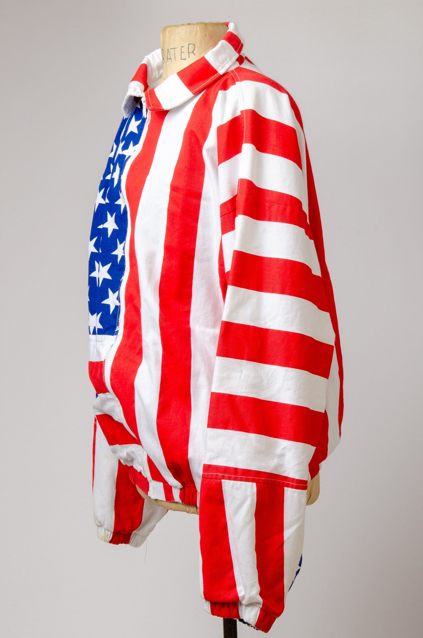 90s American Flag Bomber Jacket USA Made Cotton Stars and Stripes