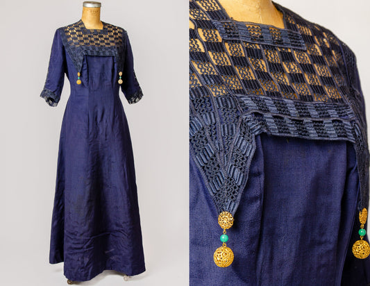 Edwardian Era Blue Rayon Titanic Dress