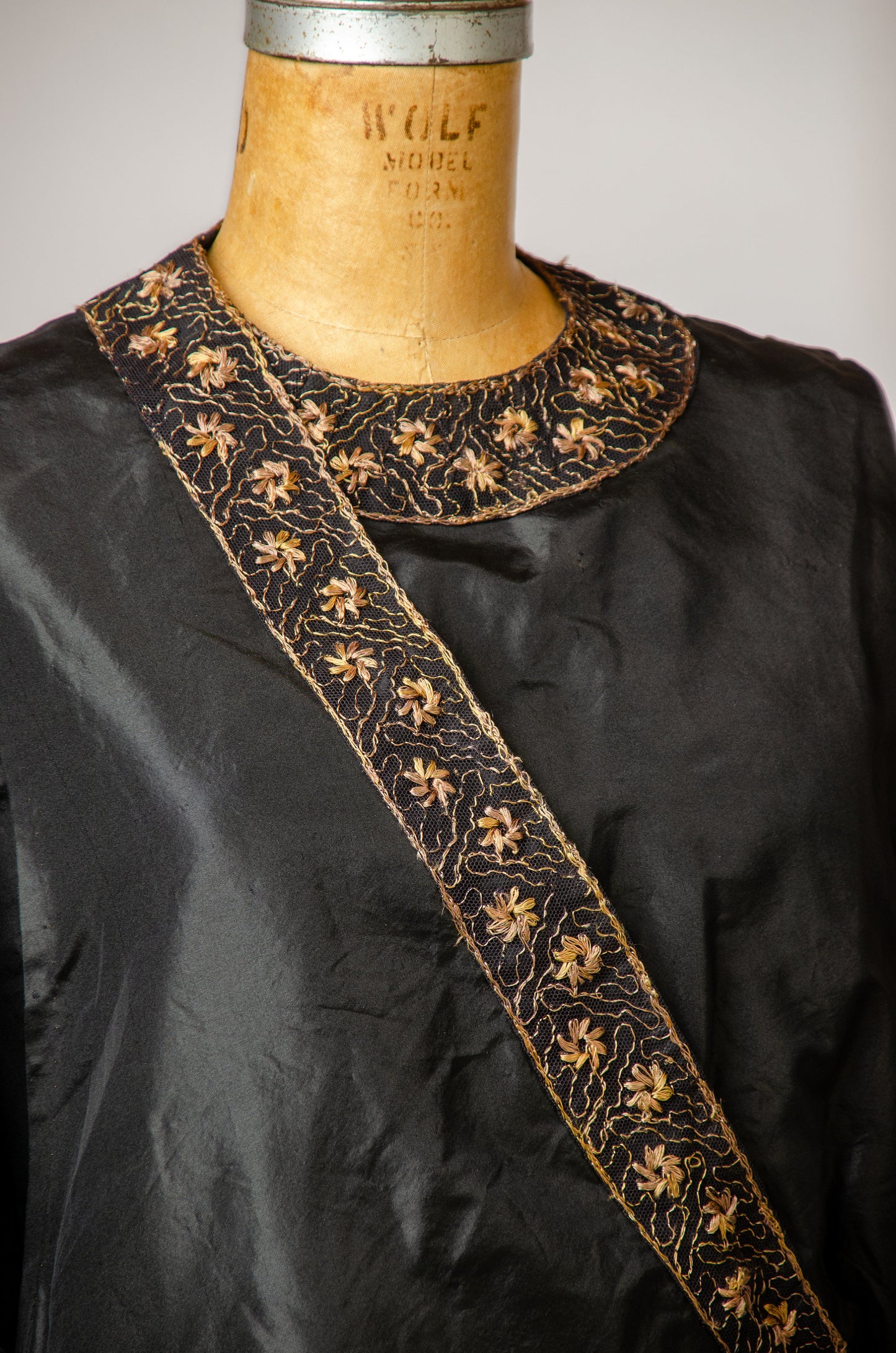 Edwardian Era Black Silk Full Figure Indian Style Dress