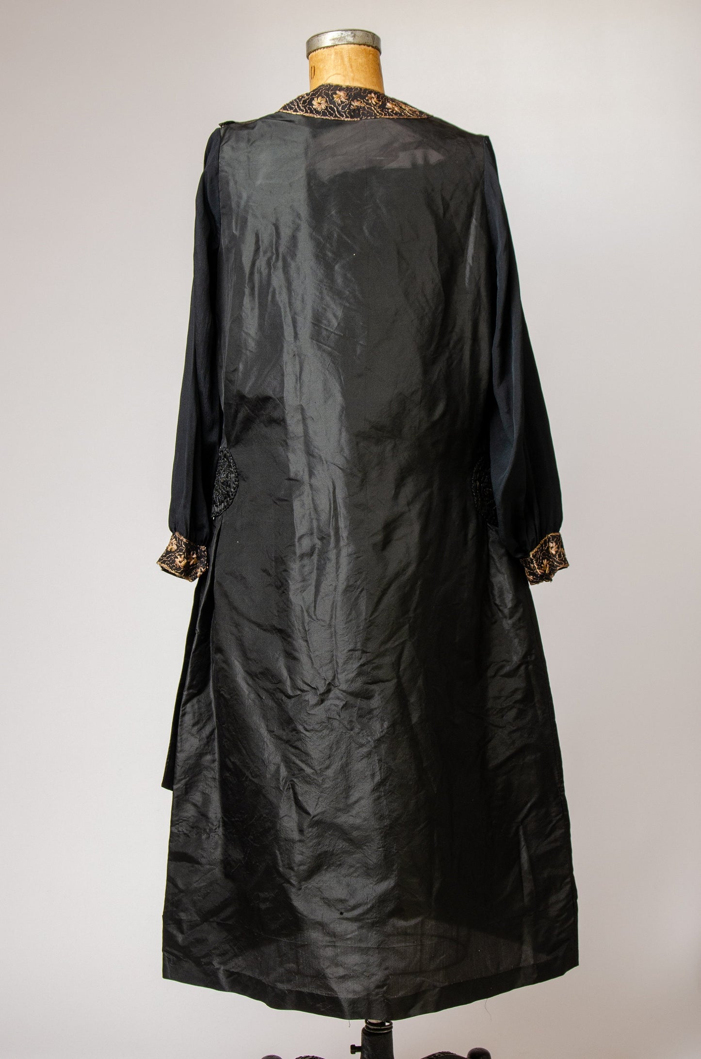 Edwardian Era Black Silk Full Figure Indian Style Dress