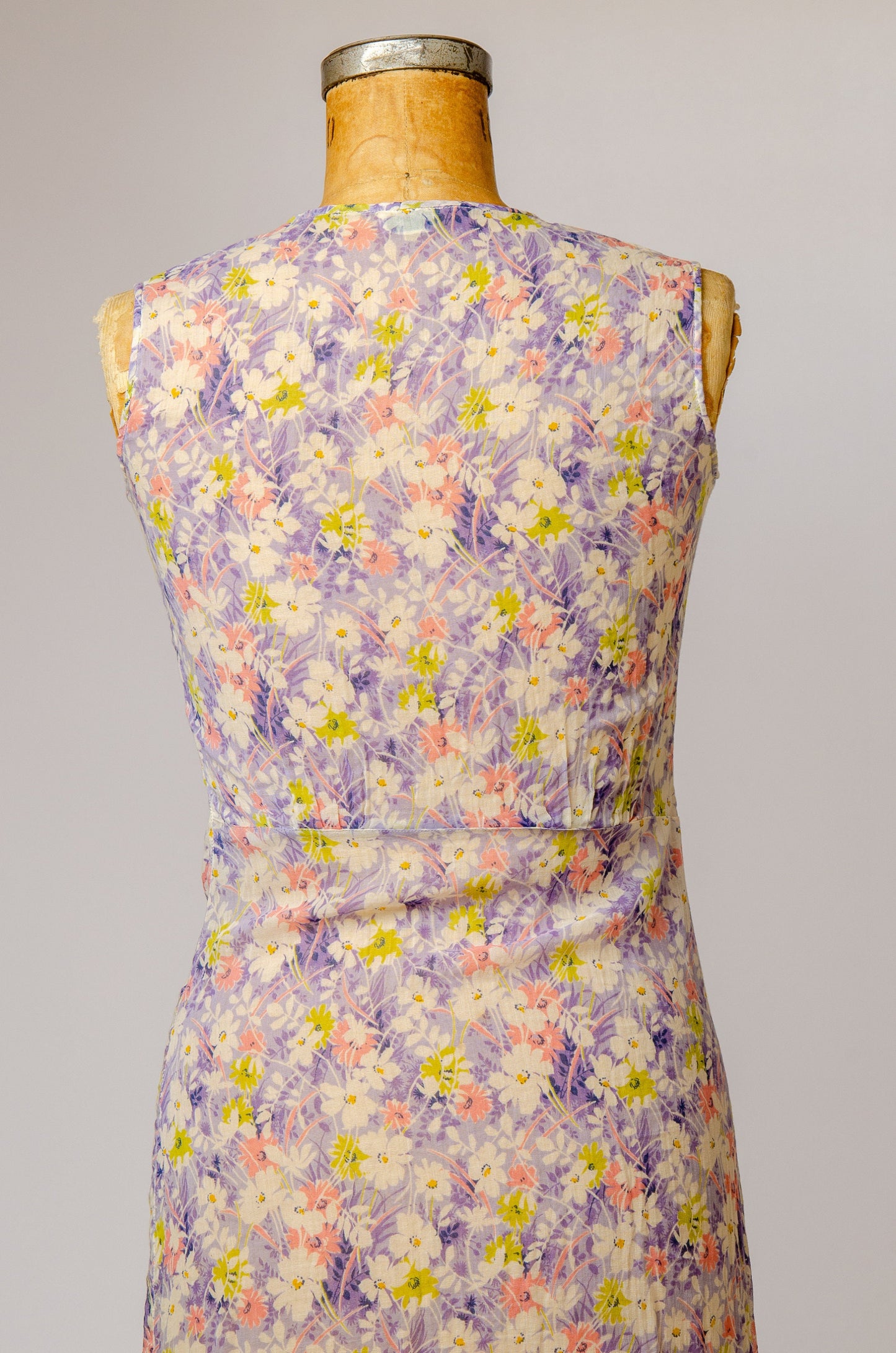 1920s Cotton Floral Two Piece Dress & Jacket Garden Dress