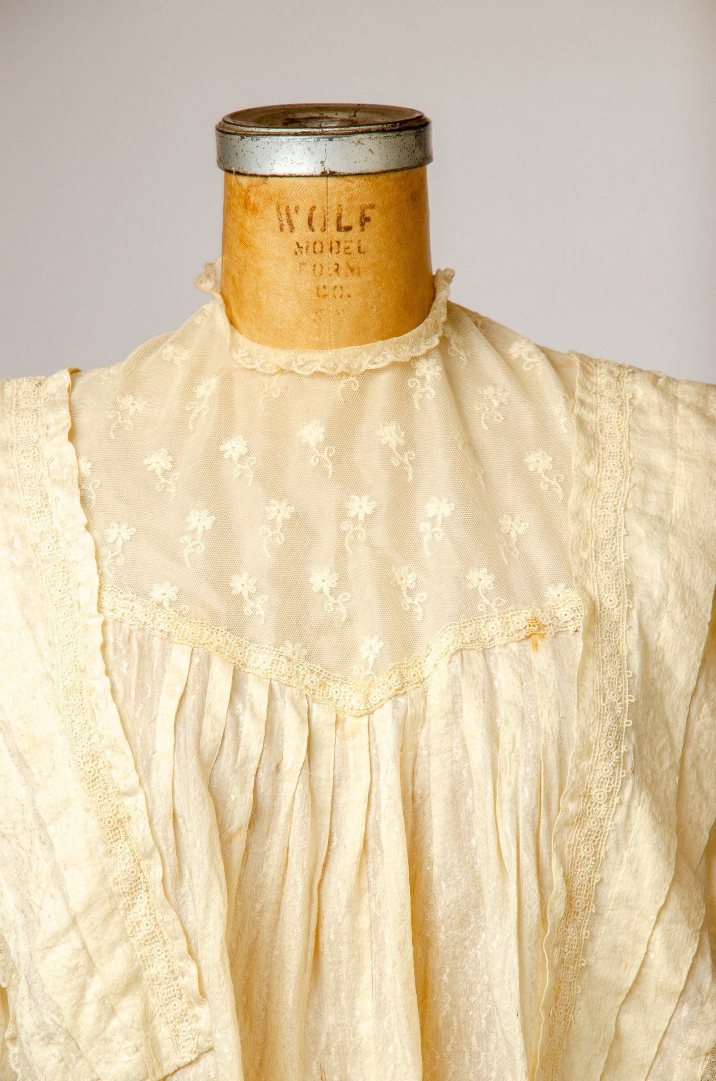 Victorian Blouse 1800's Distressed Ivory Cotton Folk Blouse