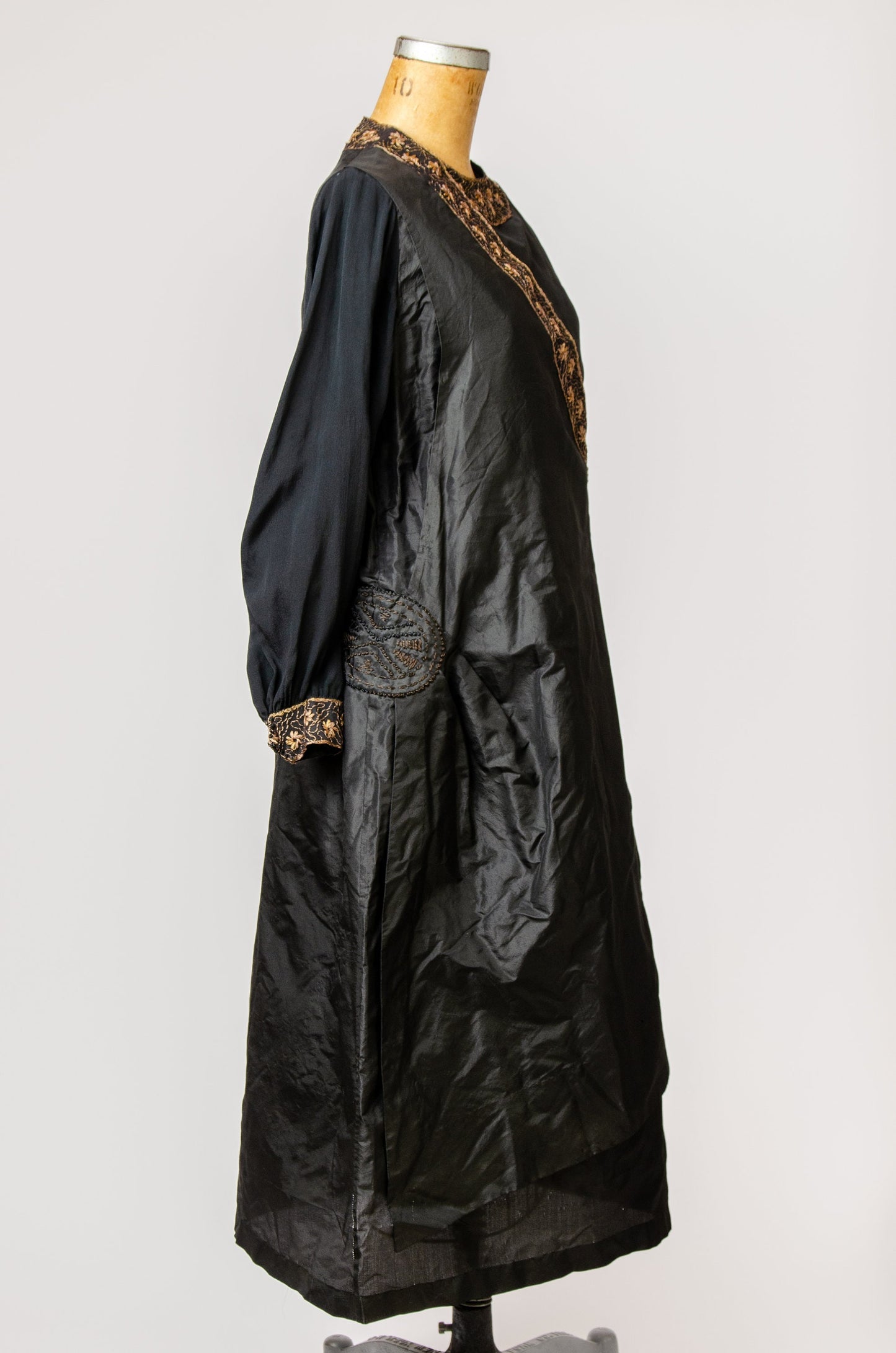 Edwardian Era Black Silk Full Figure Indian Style Dress