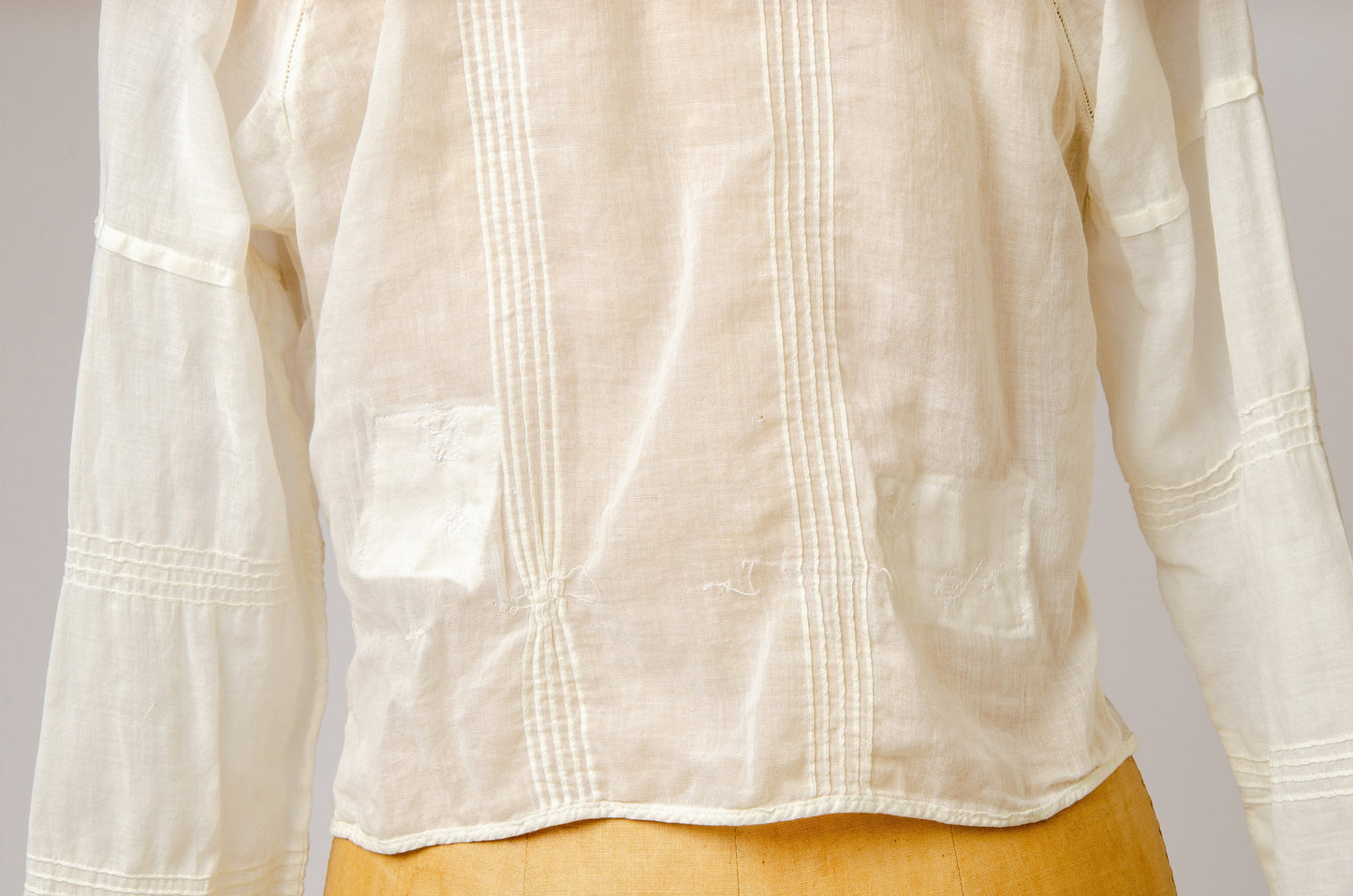 Edwardian Cotton Blouse White Batiste Embroidered Button Up Blouse