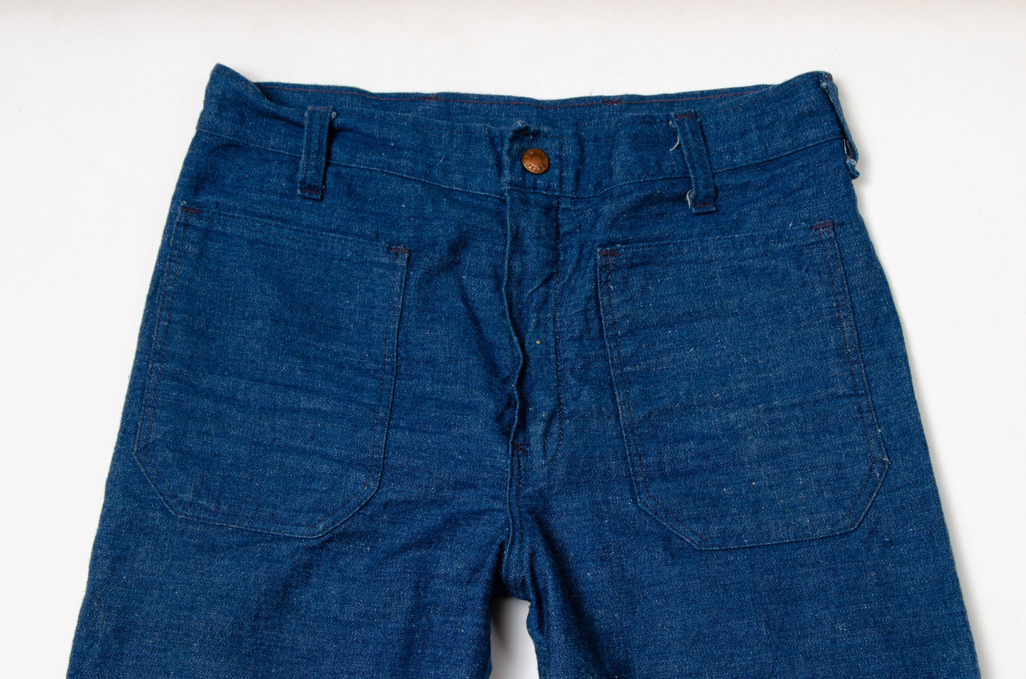 1970s Sailor Jeans Dark Denim Bell Bottom Hippie Jeans 27 x 29