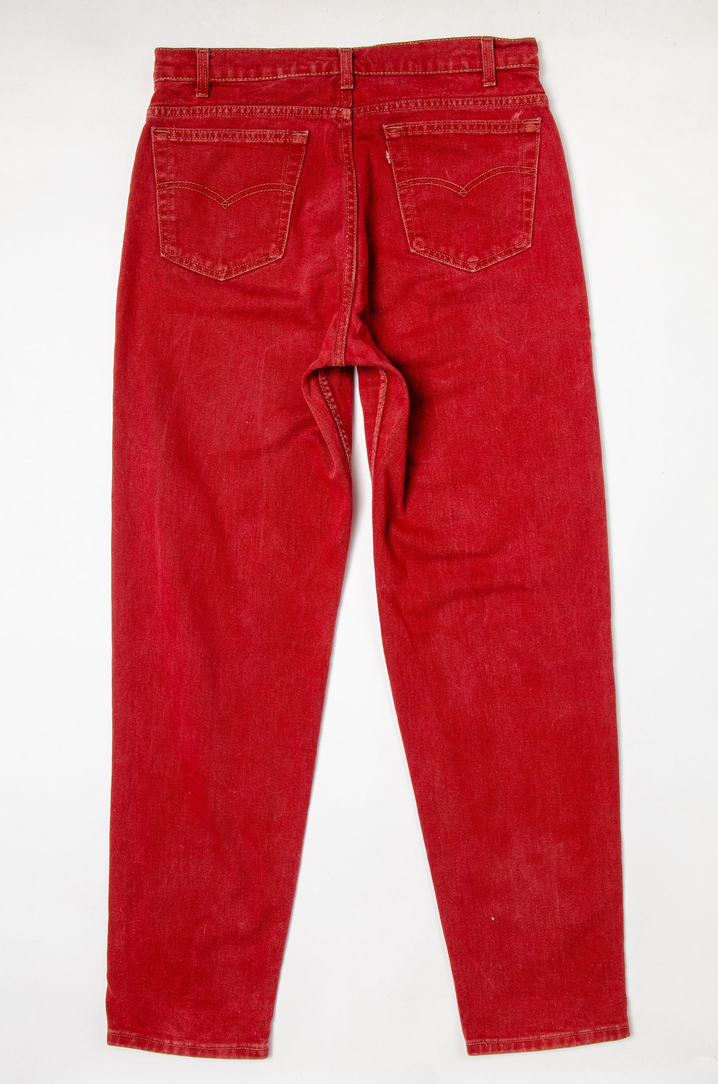 Vintage Levis 550 Red Denim High Waisted Button Fly Grunge Jeans 34 x 33