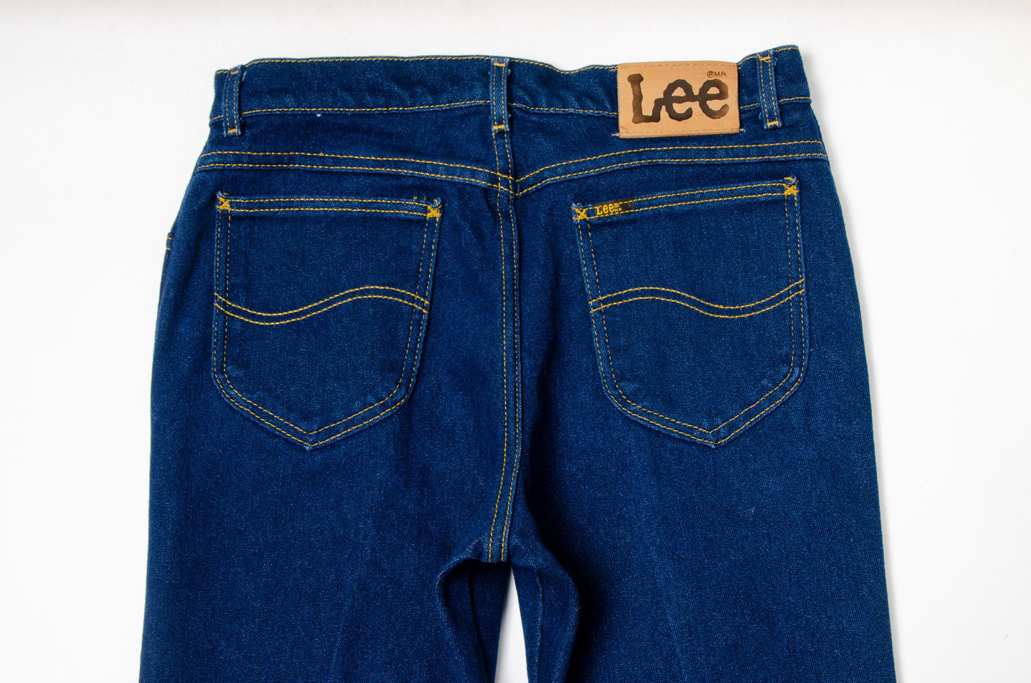 1970s Lee Riders Dark Blue Denim High Waisted Western Jeans 32 x 31